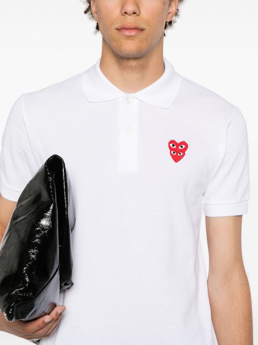 heart-patch cotton polo shirt - 6