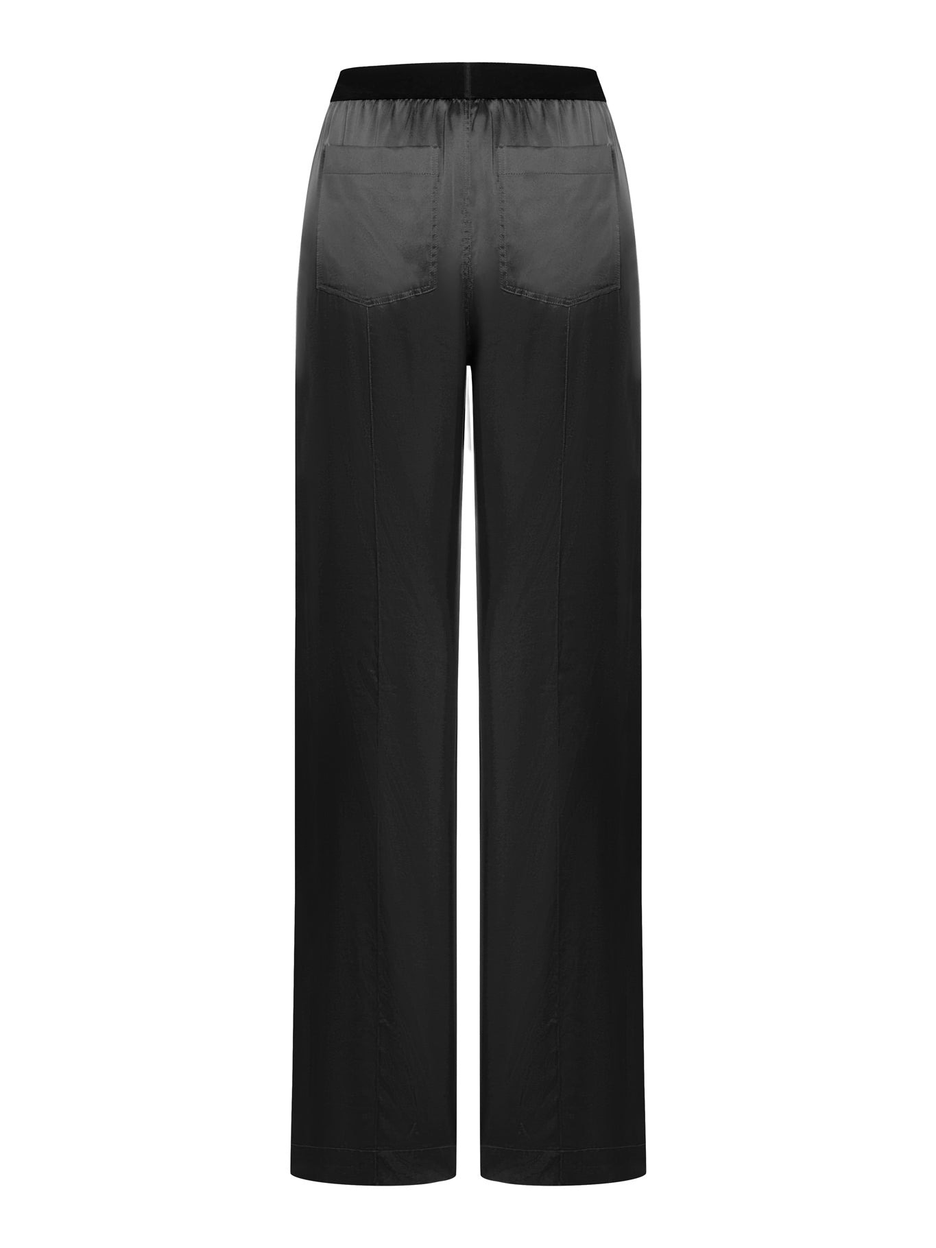 TOM FORD WOMEN`S BLACK SILK SATIN PYJAMA PANTS - 2