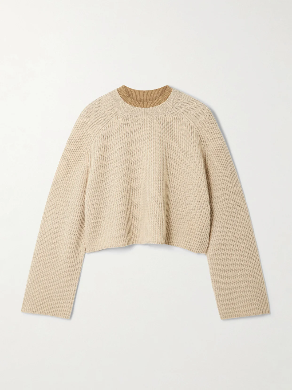Funale Cropped Ribbed Wool And Cashmere-blend Sweater - 1
