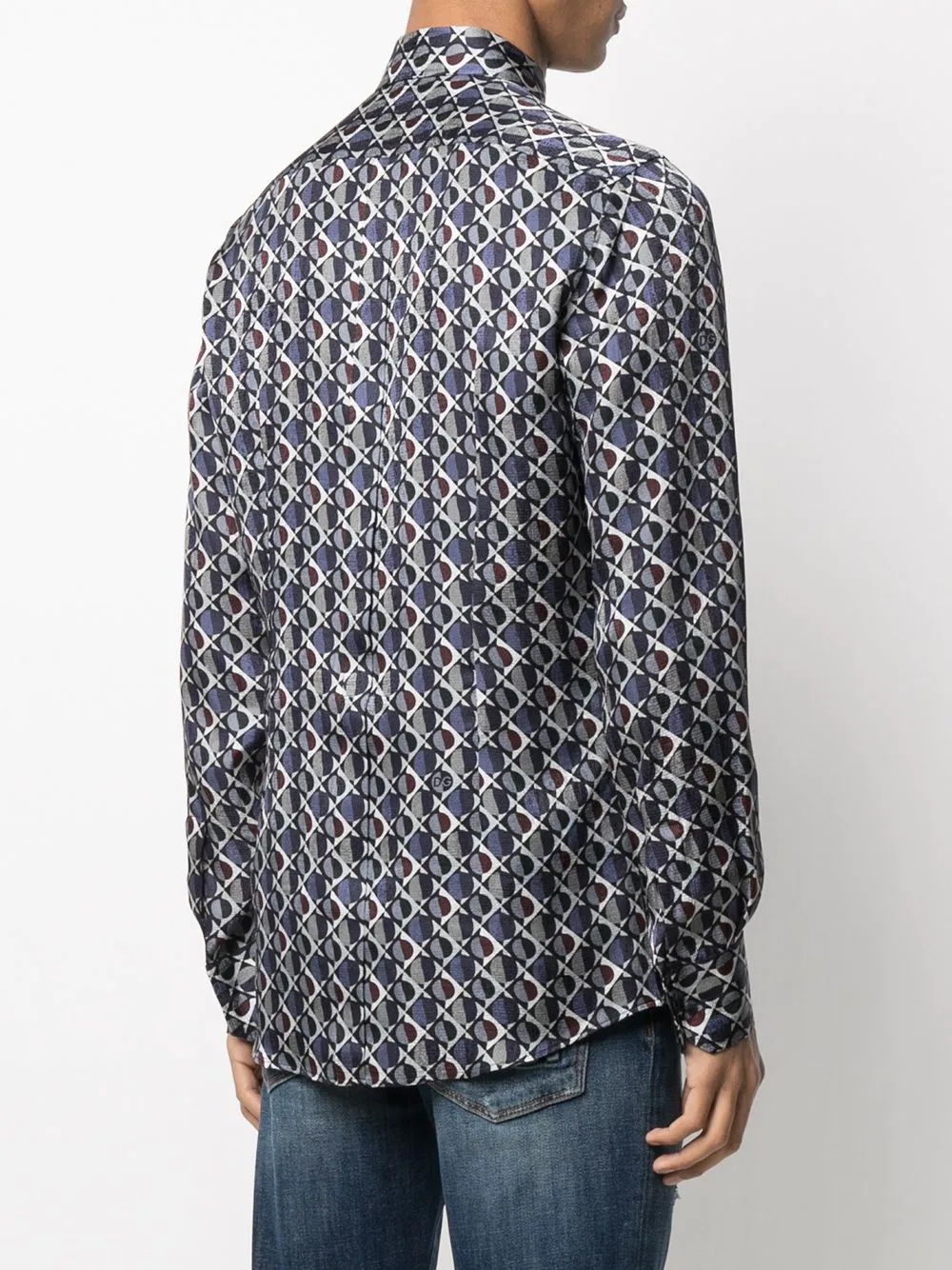 diamond circle pattern shirt - 4