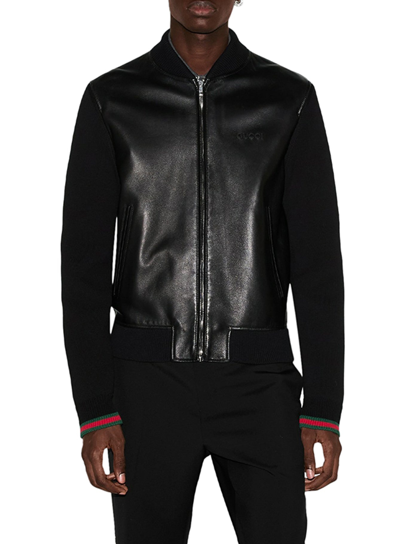 MA-1 Gucci Nappa And Knit Bomber Jacket 793181_XNA29_1060_003_100_0000