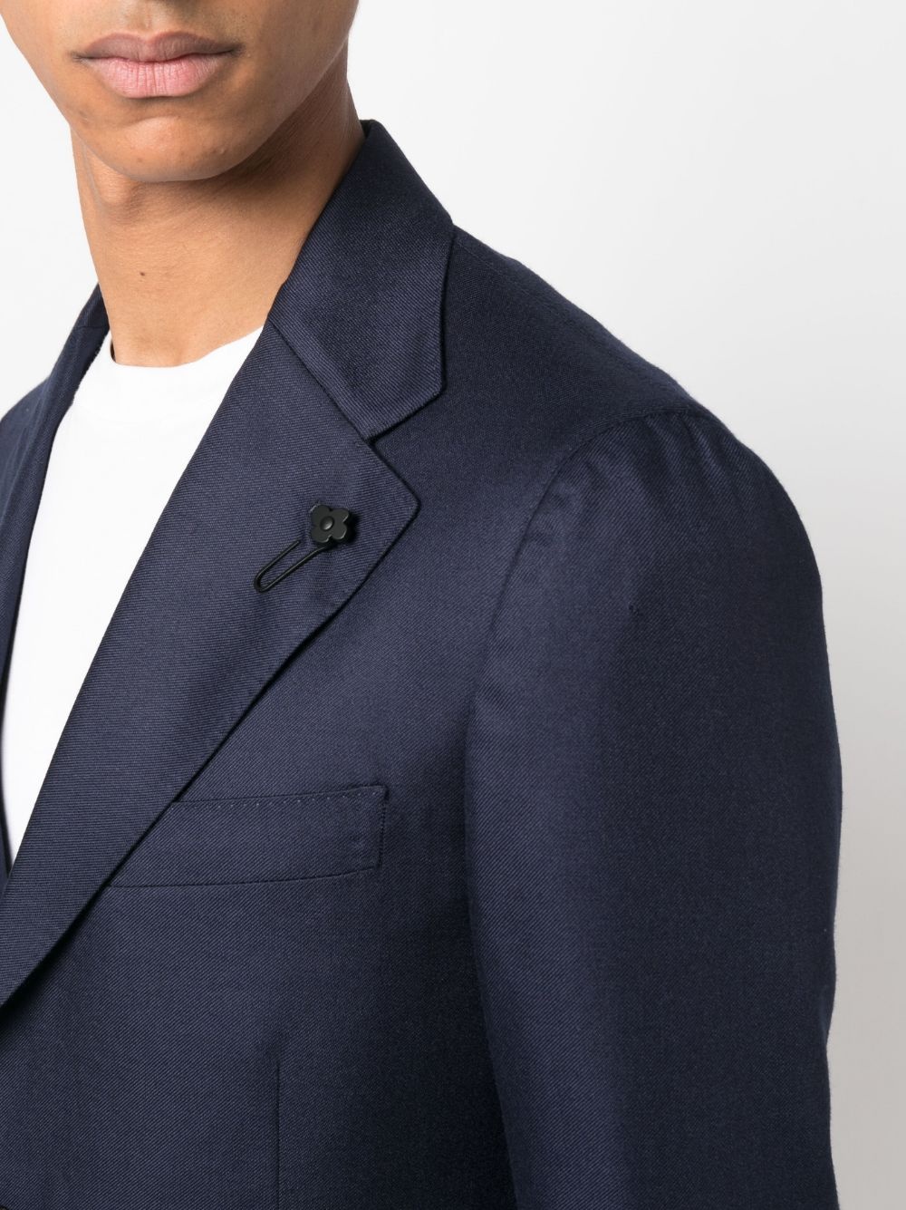 brooch-detail single-breasted blazer - 5