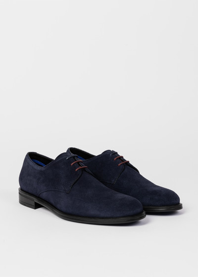 Paul Smith Navy Suede 'Bayard' Derby Shoes outlook