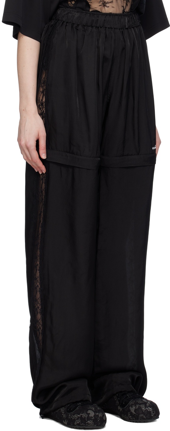 Black Lace Track Pants - 2