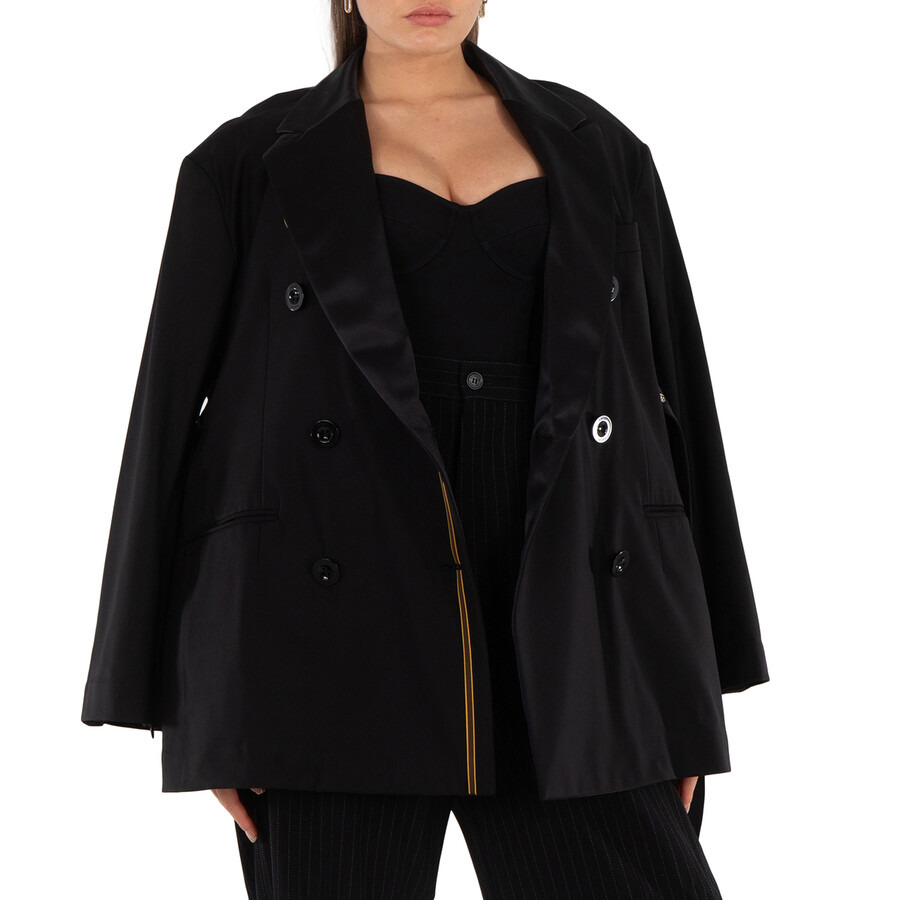 Sacai Ladies Black Loro Piana Suiting Jacket, Brand Size 2 (Medium) - 6