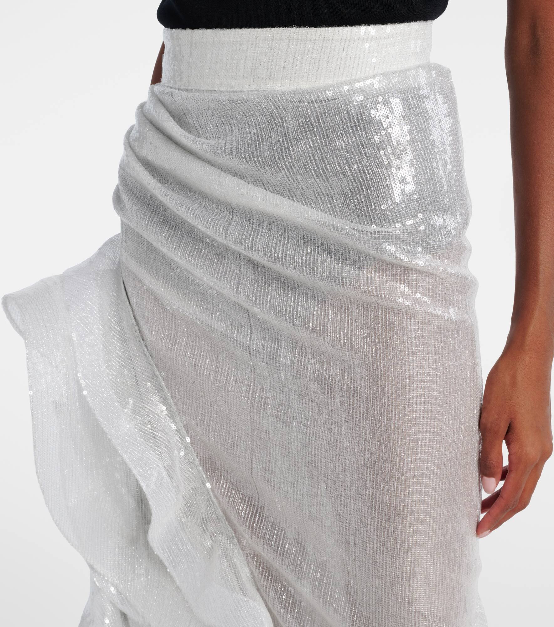 Hymn ruffled sequined midi skirt - 4