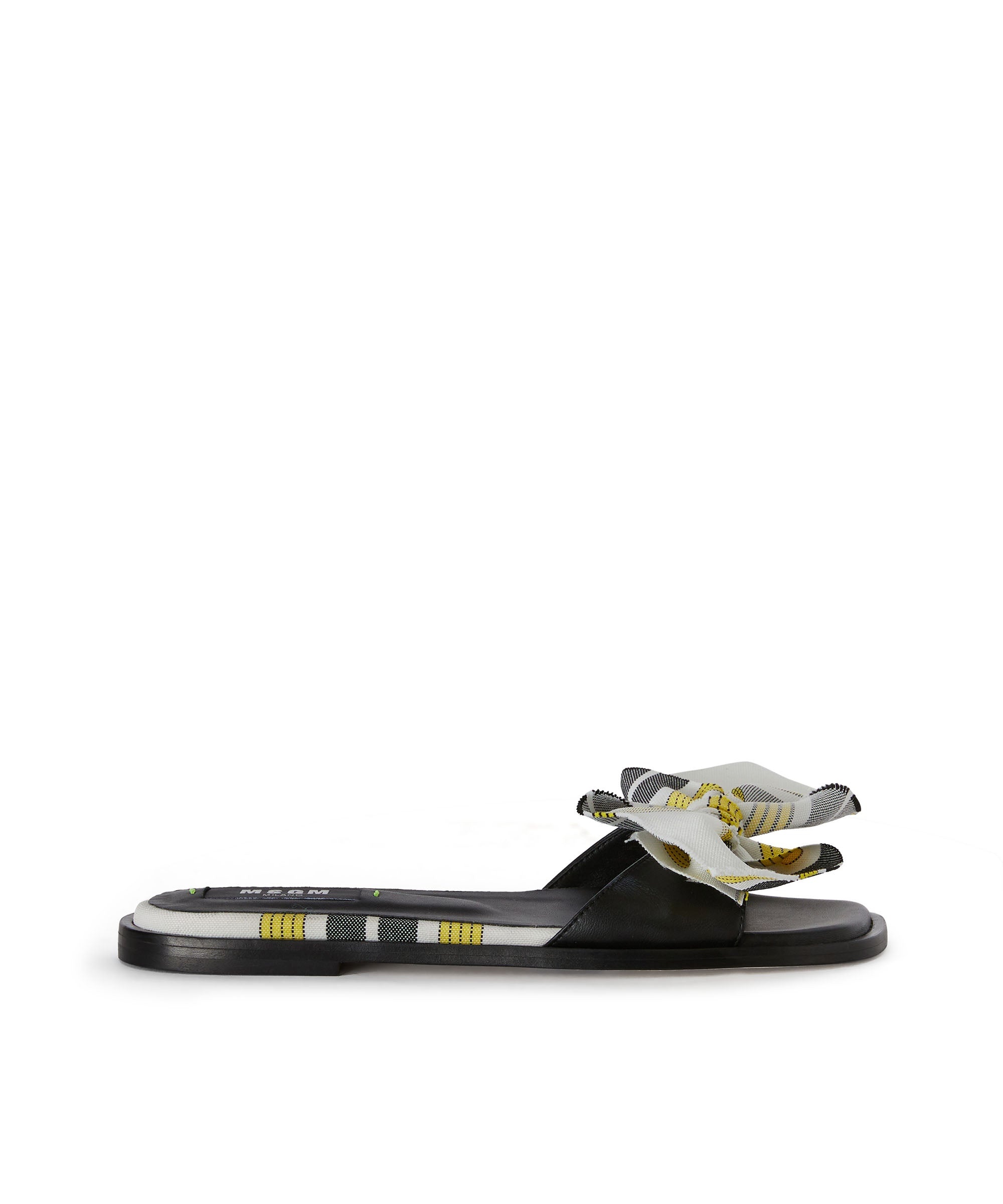 Tecno canvas check flat sandal with knot - 1