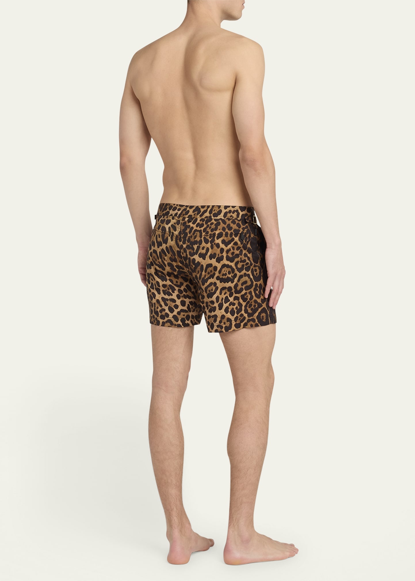 Men's Slim Fit Leopard-Print Swim Shorts - 3