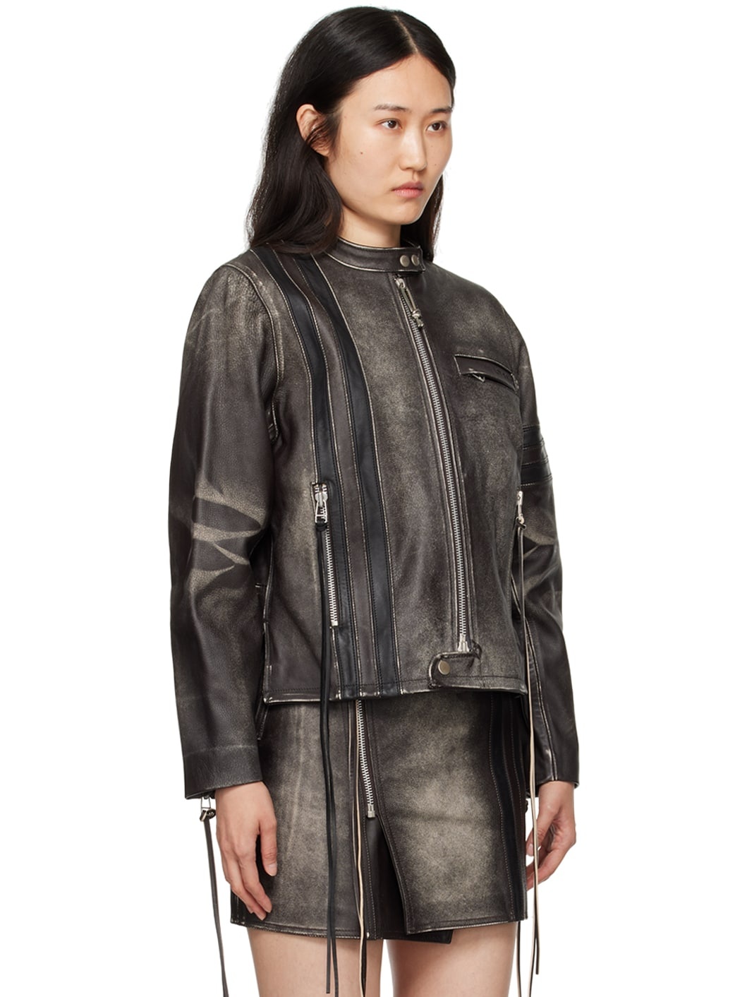 SSENSE Exclusive Brown Damon Leather Jacket - 2