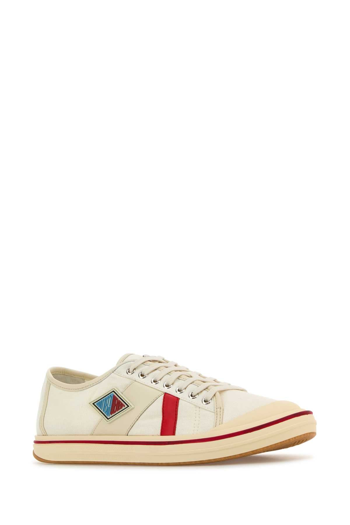 Bottega Veneta Men Ivory Canvas Eliot Sneakers - 2