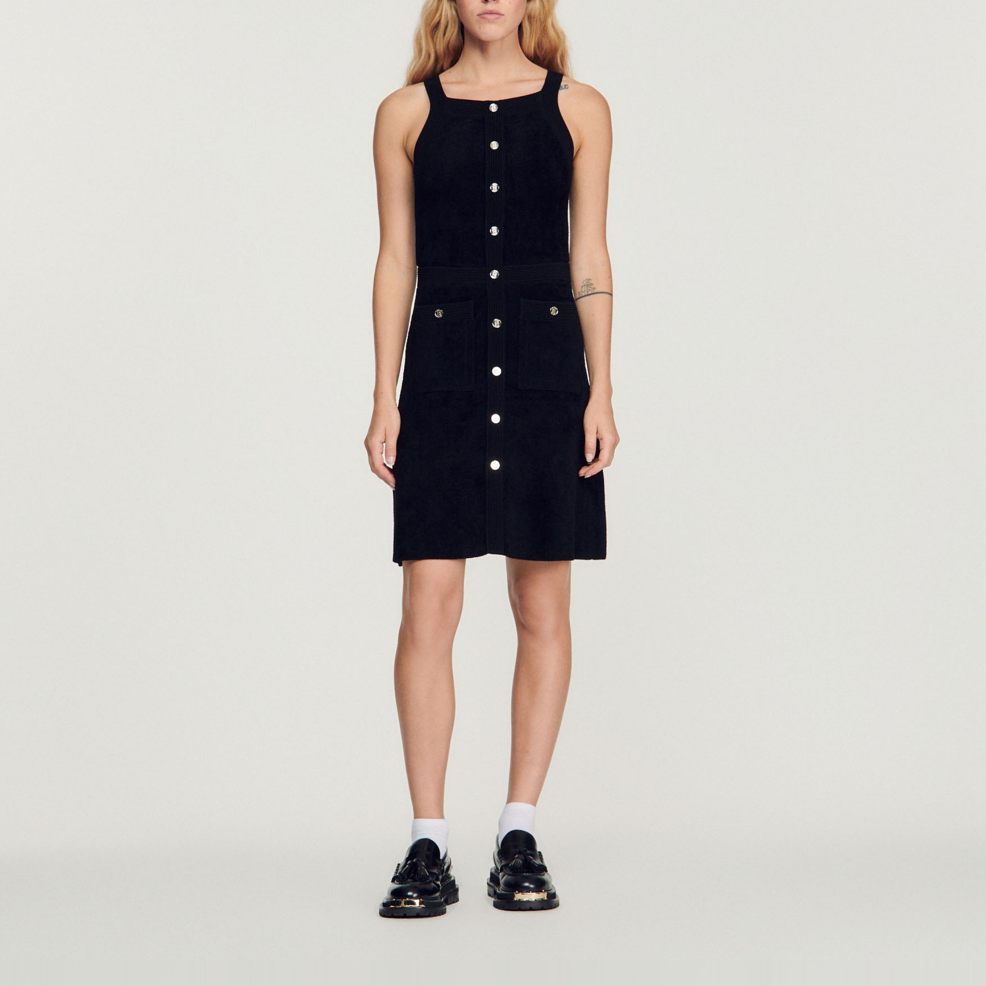 Sleeveless velvet-effect dress - 3