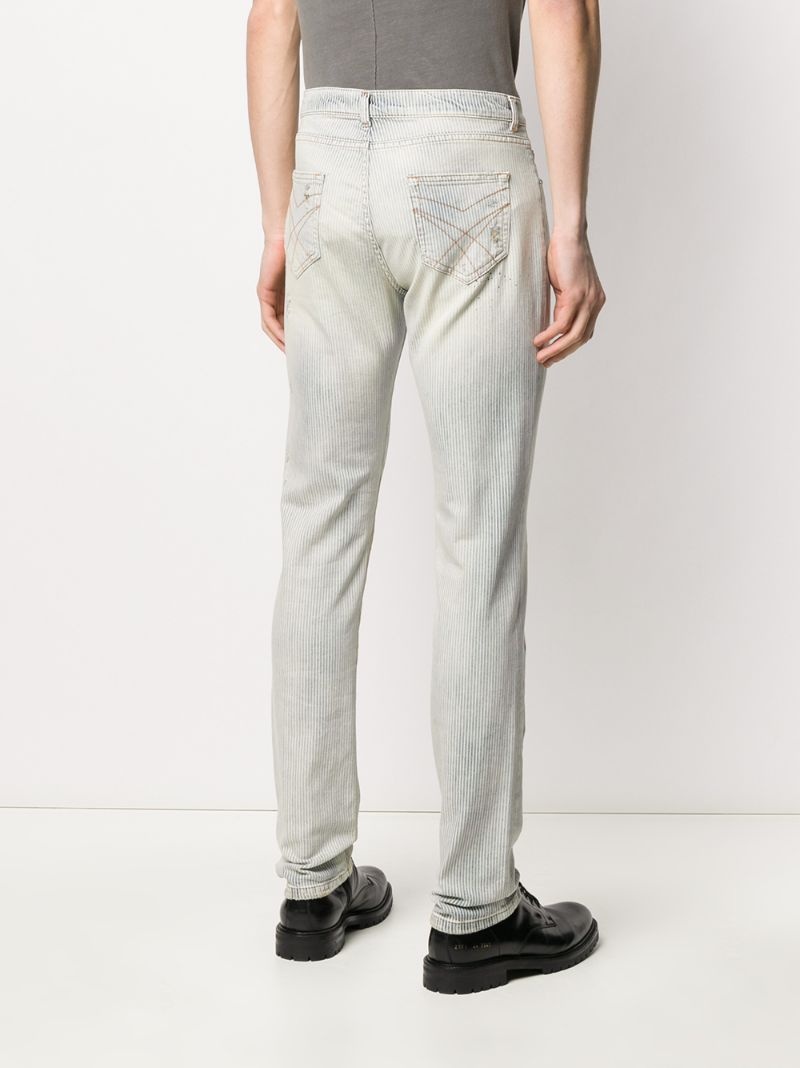 slim-fit stonewashed jeans - 4