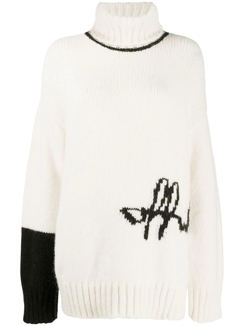 intarsia-knit logo jumper - 1