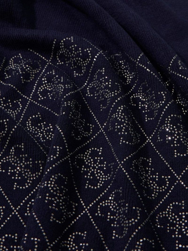 rhinestone-embellished geometric-pattern scarf 3