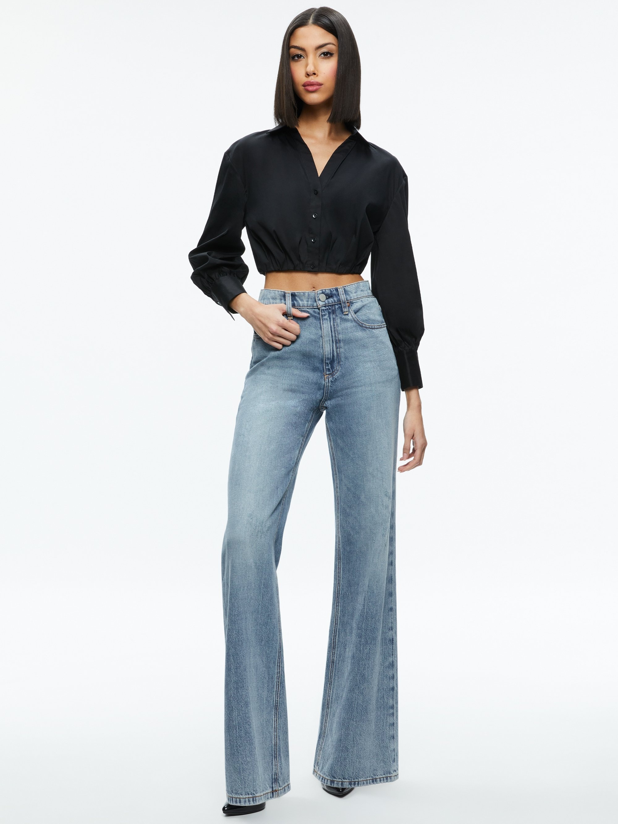 TRUDY CROPPED BUTTON DOWN - 6