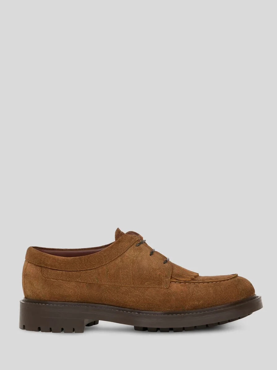 LACE-UP SUEDE LOAFERS WITH ARNICA MOTIF - 1