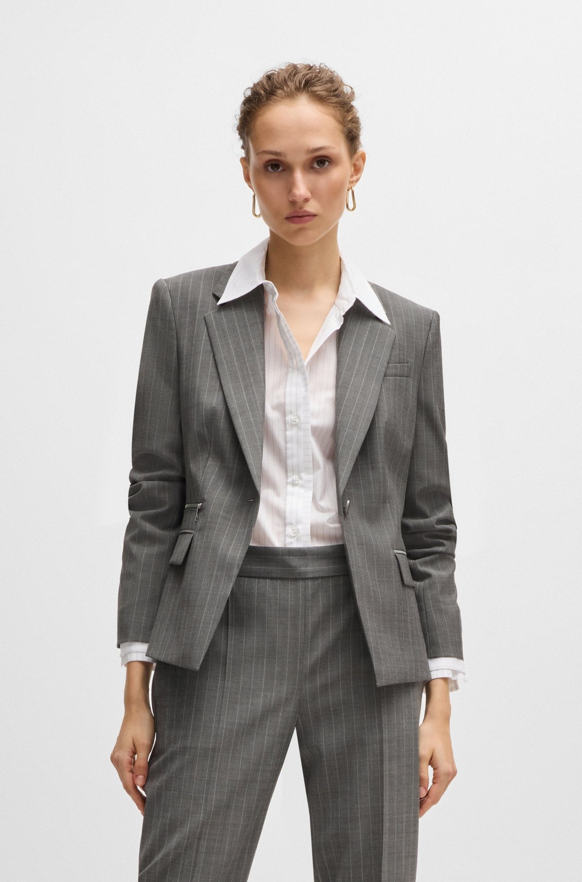 SLIM-FIT JACKET IN STRIPED WOOL - 2