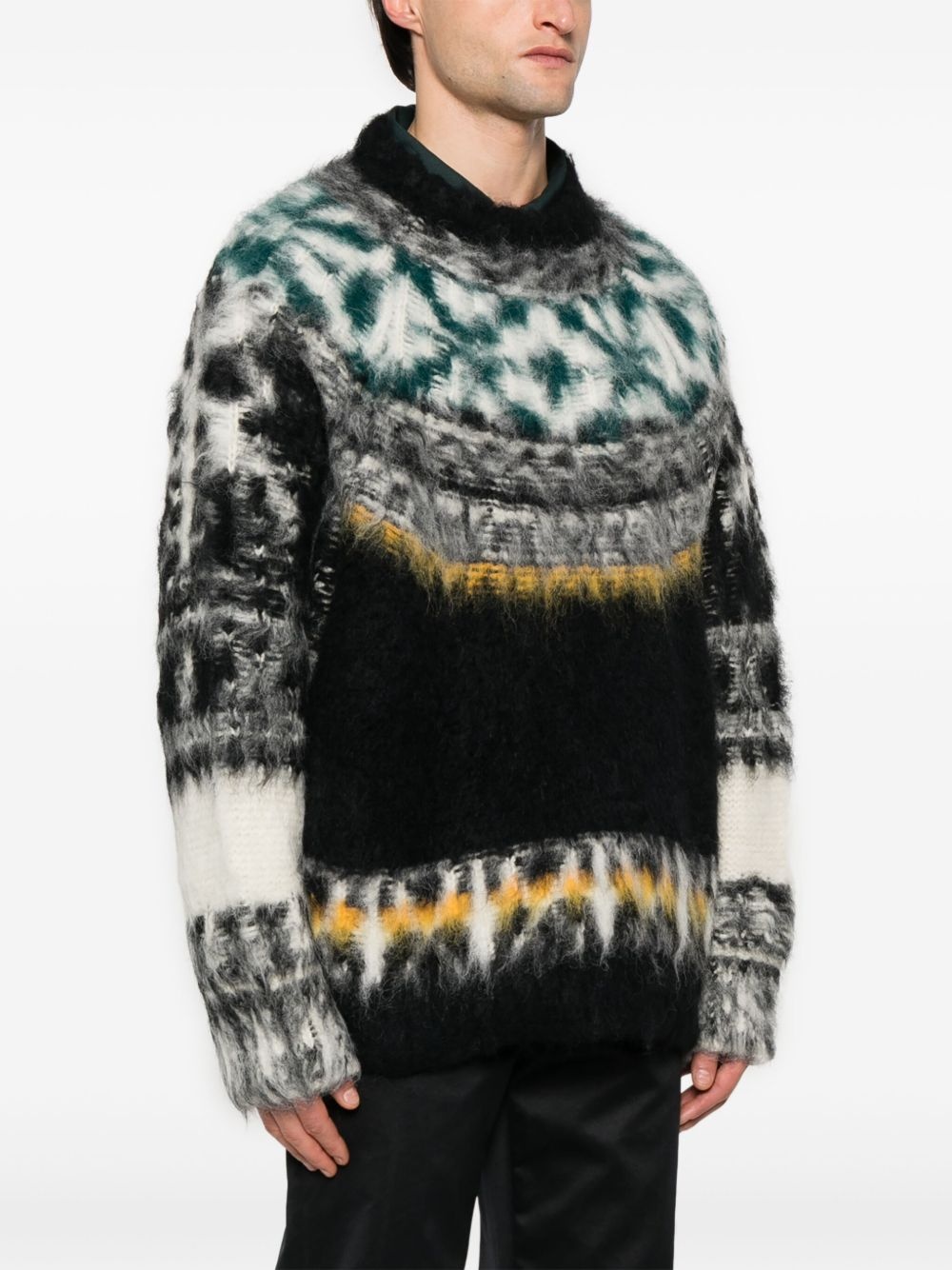 pattern intarsia-knit hoodie - 3
