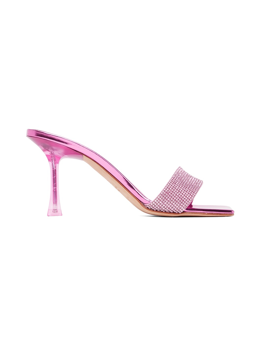 Pink Crystal Heeled Sandals - 1