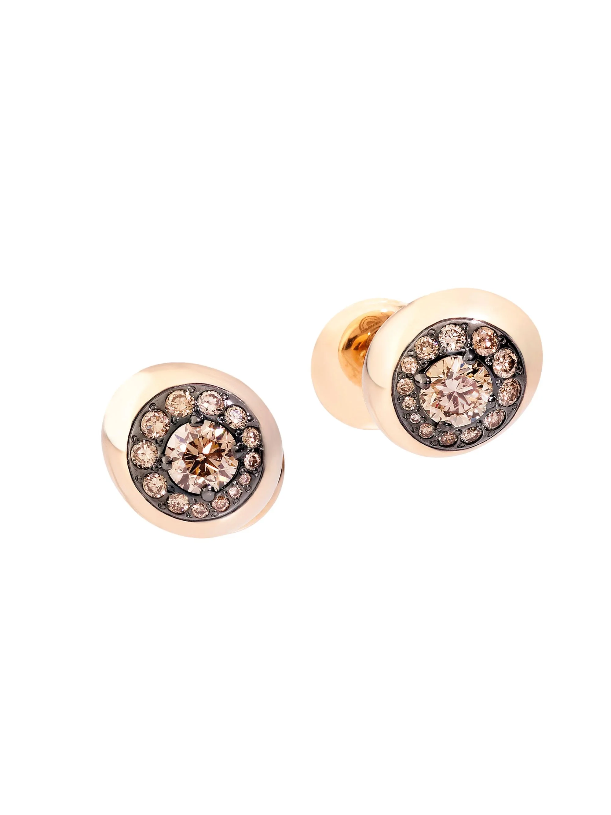 Women's Nuvola 18K Rose Gold & Brown Diamond Stud Earrings - Brown Diamond - 1