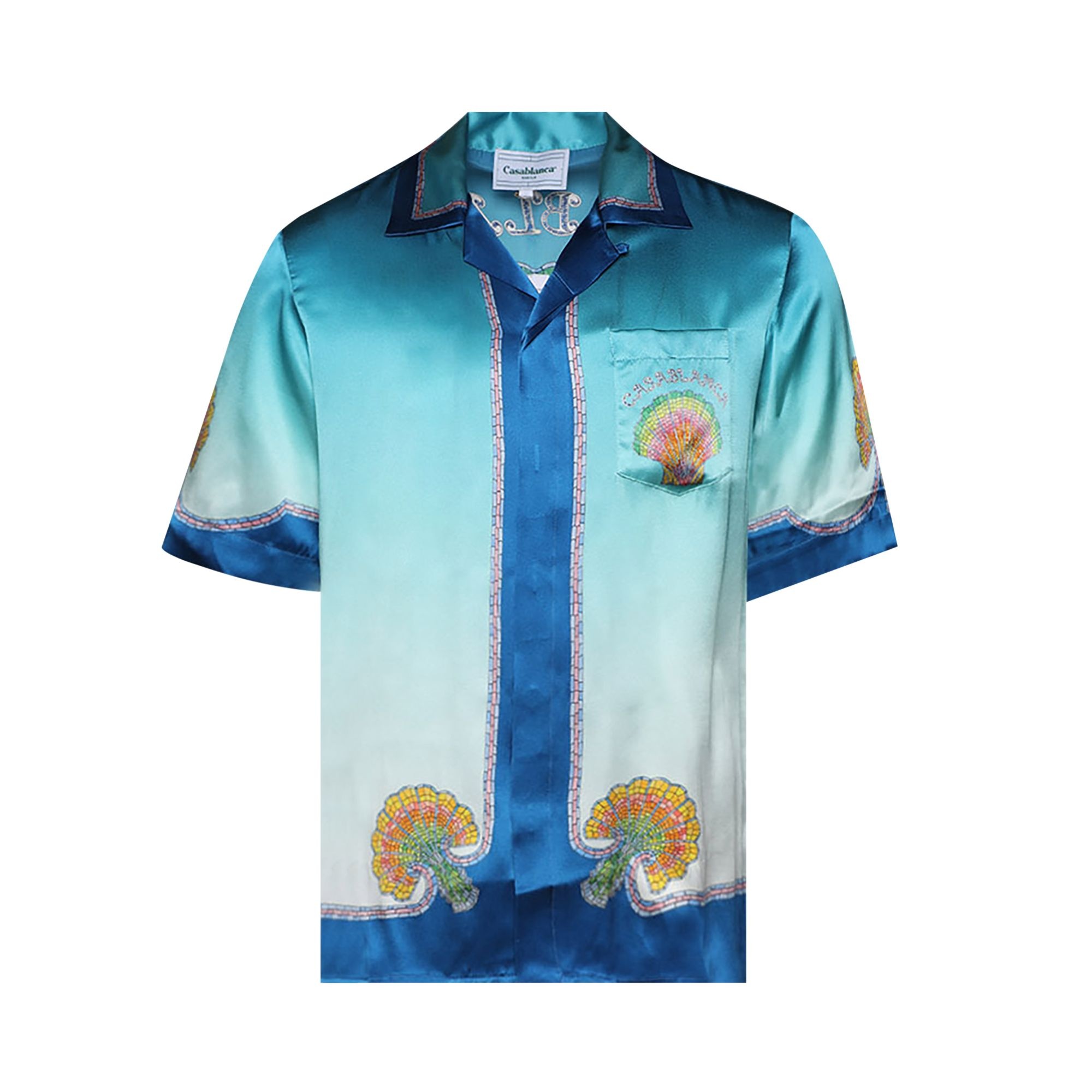 Casablanca Cuban Collar Short-Sleeve Shirt 'Coquillage Color' - 1