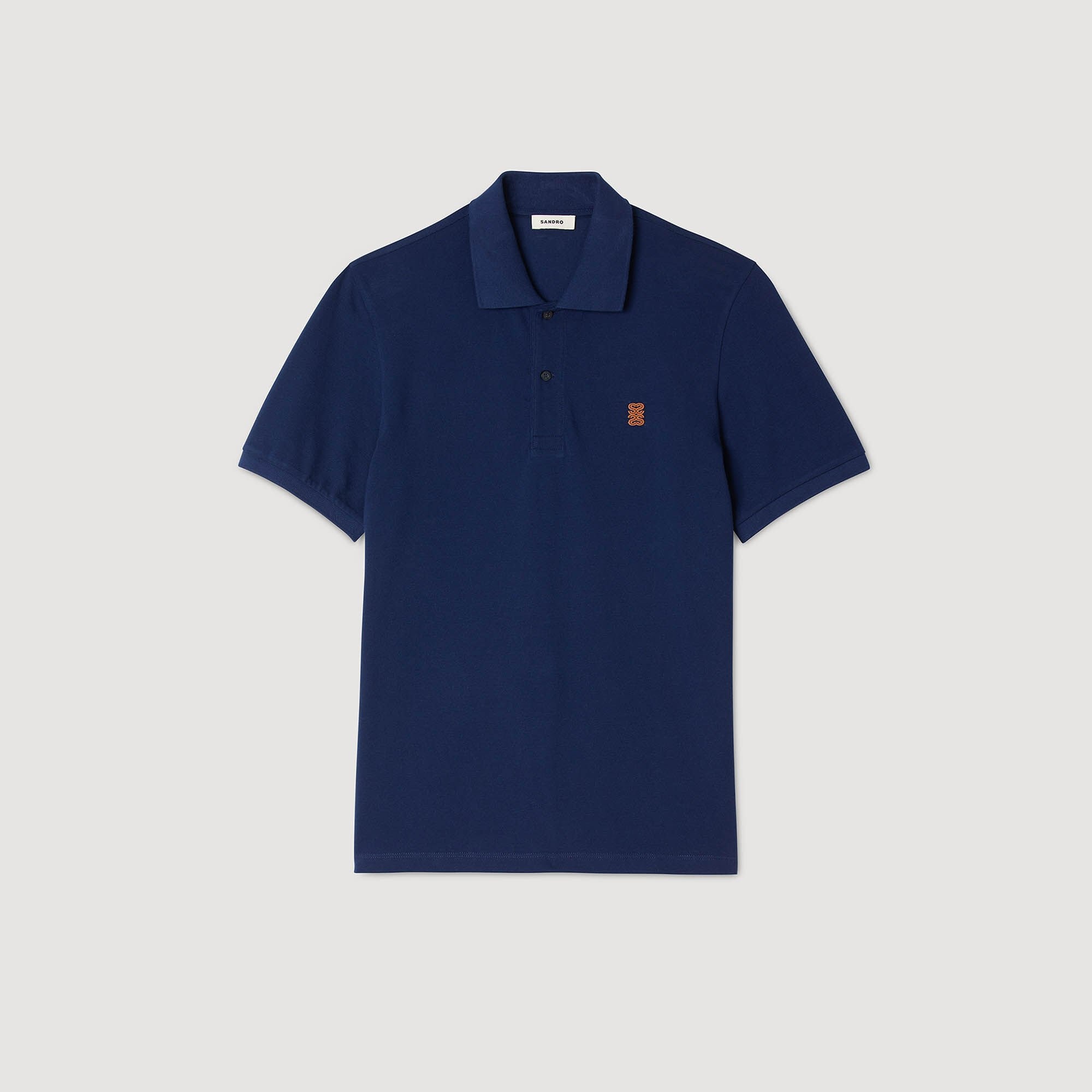 POLO SHIRT WITH LEATHER LOGO - 6