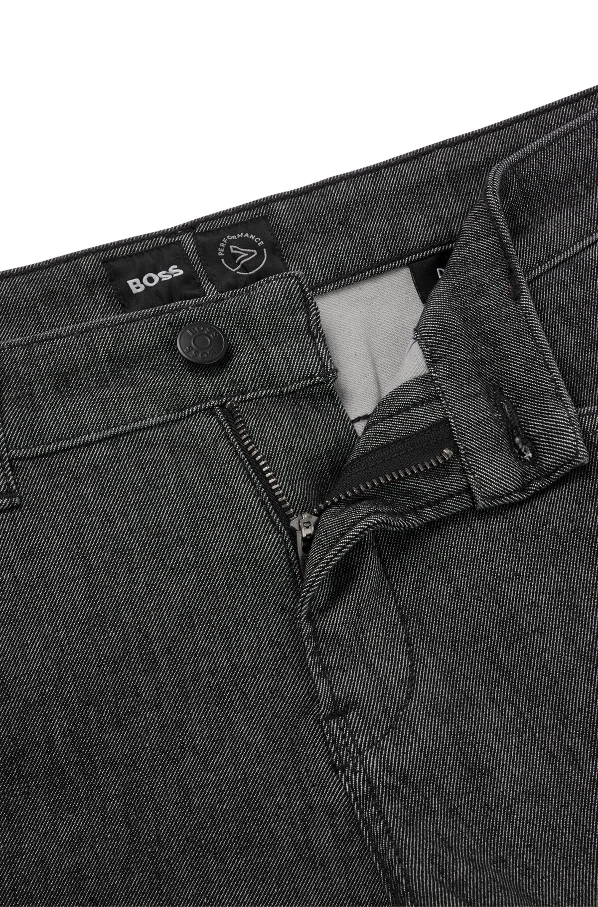 SLIM-FIT JEANS IN BLACK PERFORMANCE-STRETCH KNITTED DENIM - 6