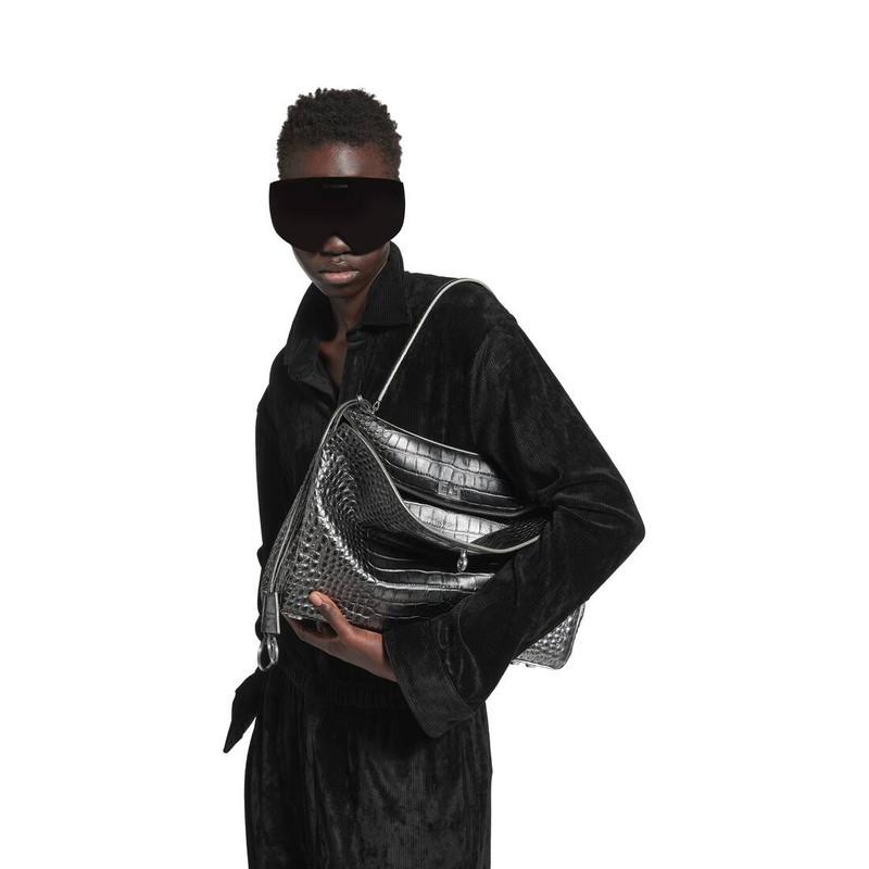 BALENCIAGA Women's Rodeo Handbag Medium in Gun Metal outlook