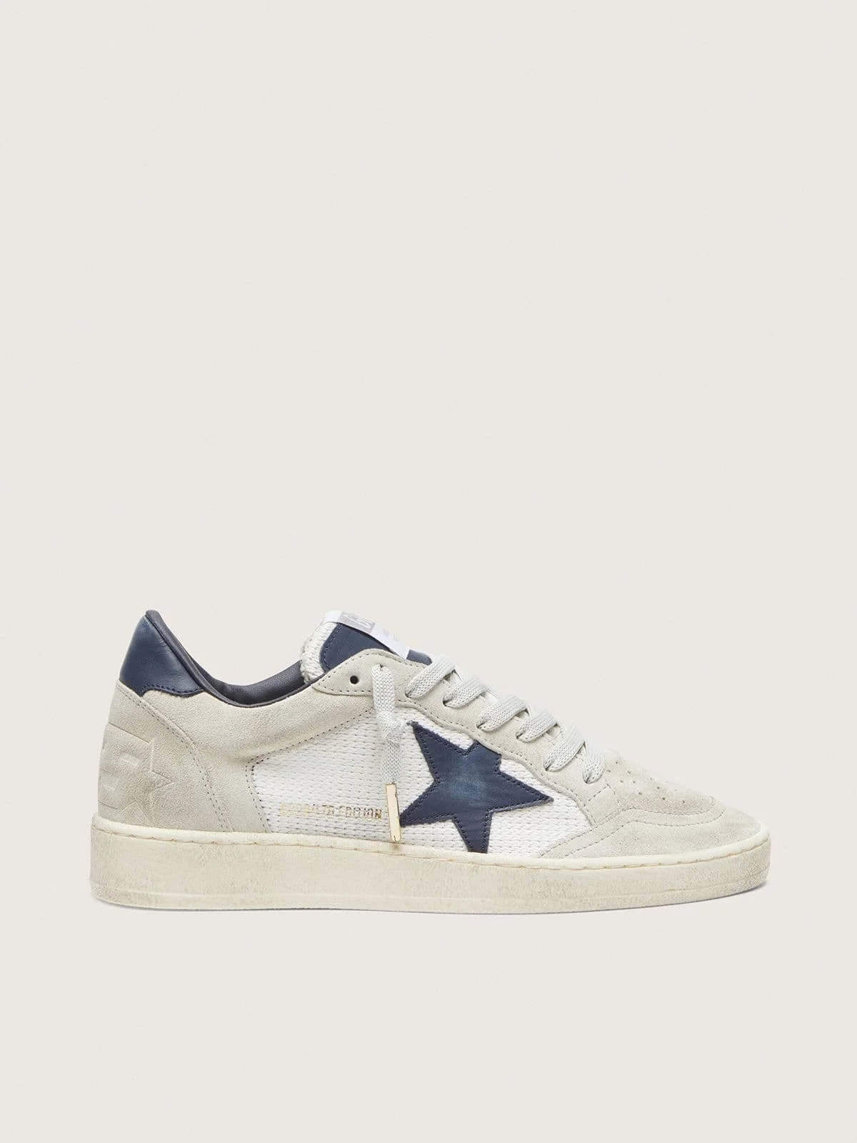 Women's Ball Star LTD in beige crochet and suede with blue star - 1