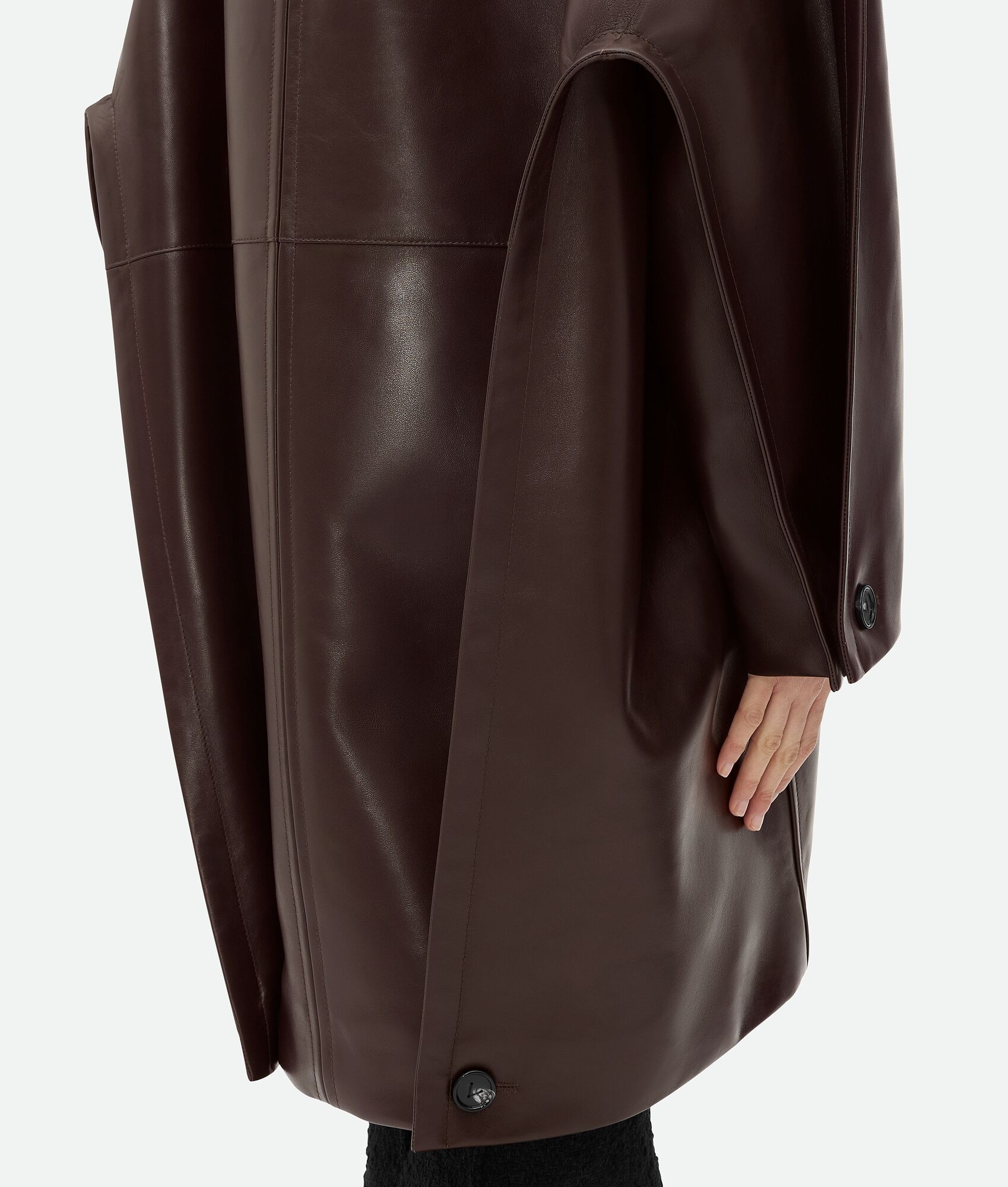 Leather Cocoon Coat - 4