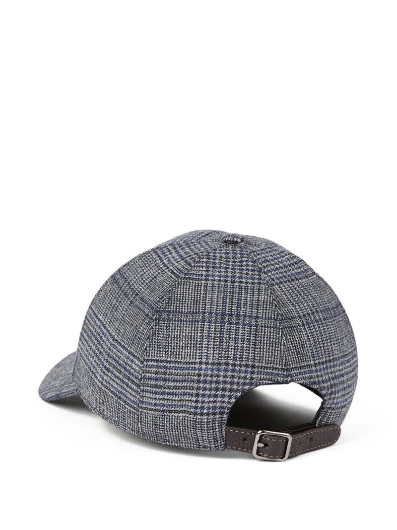 Brunello Cucinelli Prince of Wales check baseball cap outlook