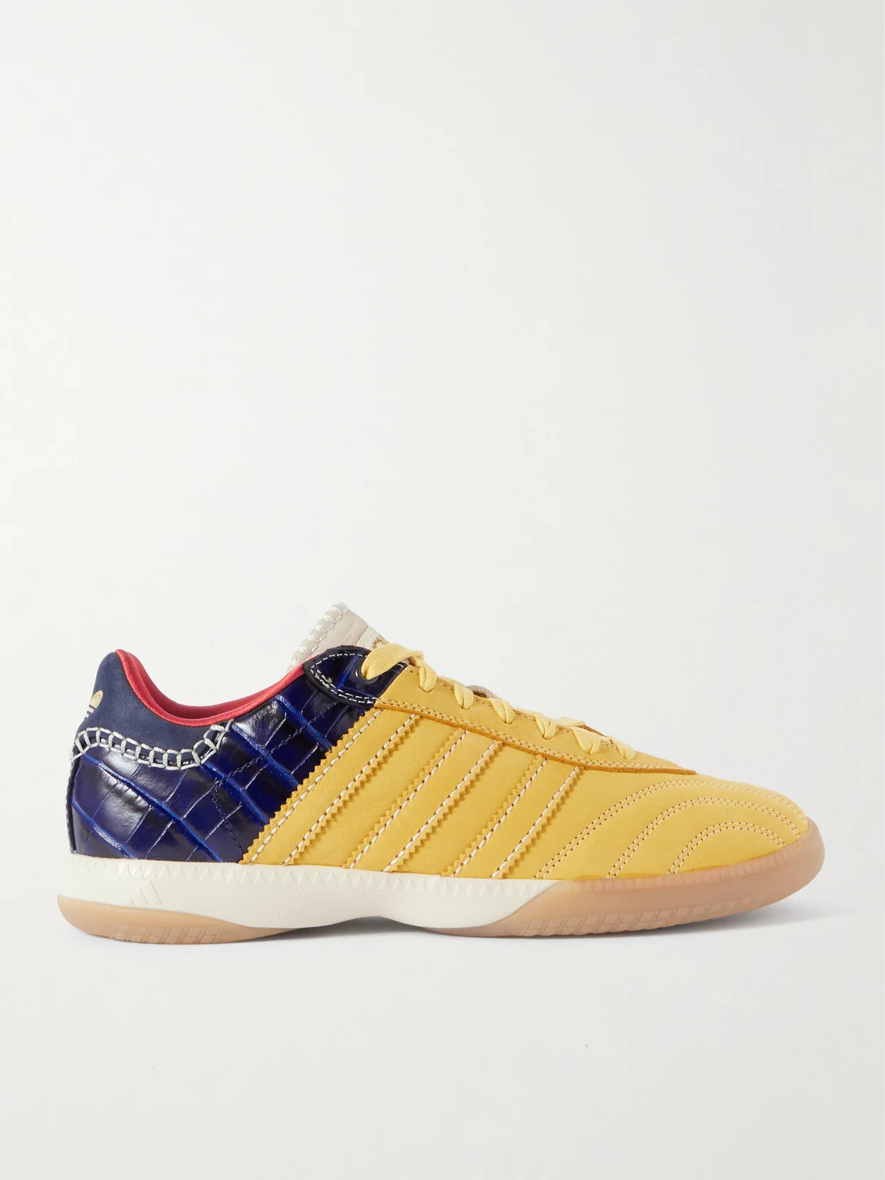 + Wales Bonner Samba Millennium Paneled Suede And Croc-effect Leather Sneakers - 1