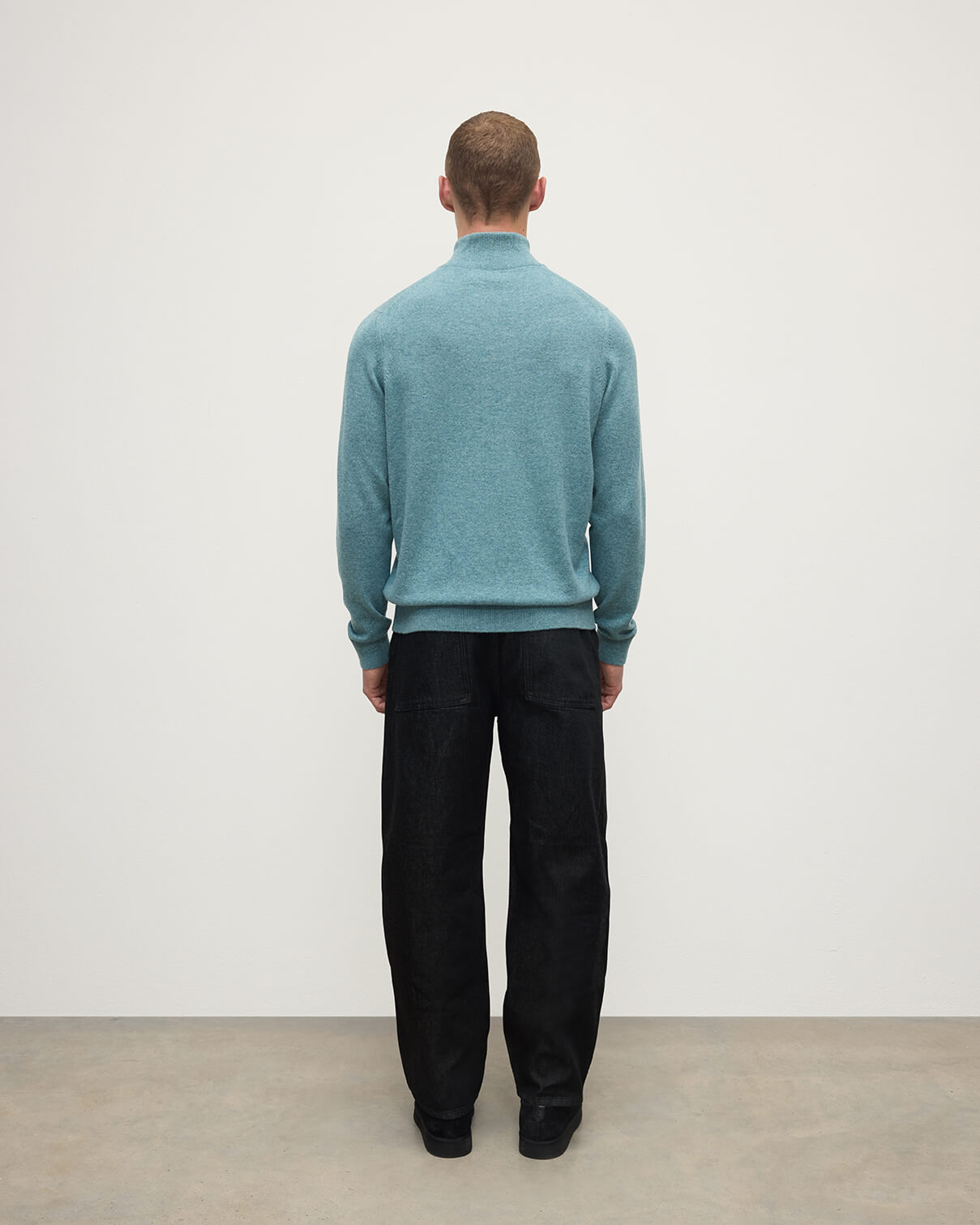 Classic Cashmere Green Zip Neck Jumper - 4