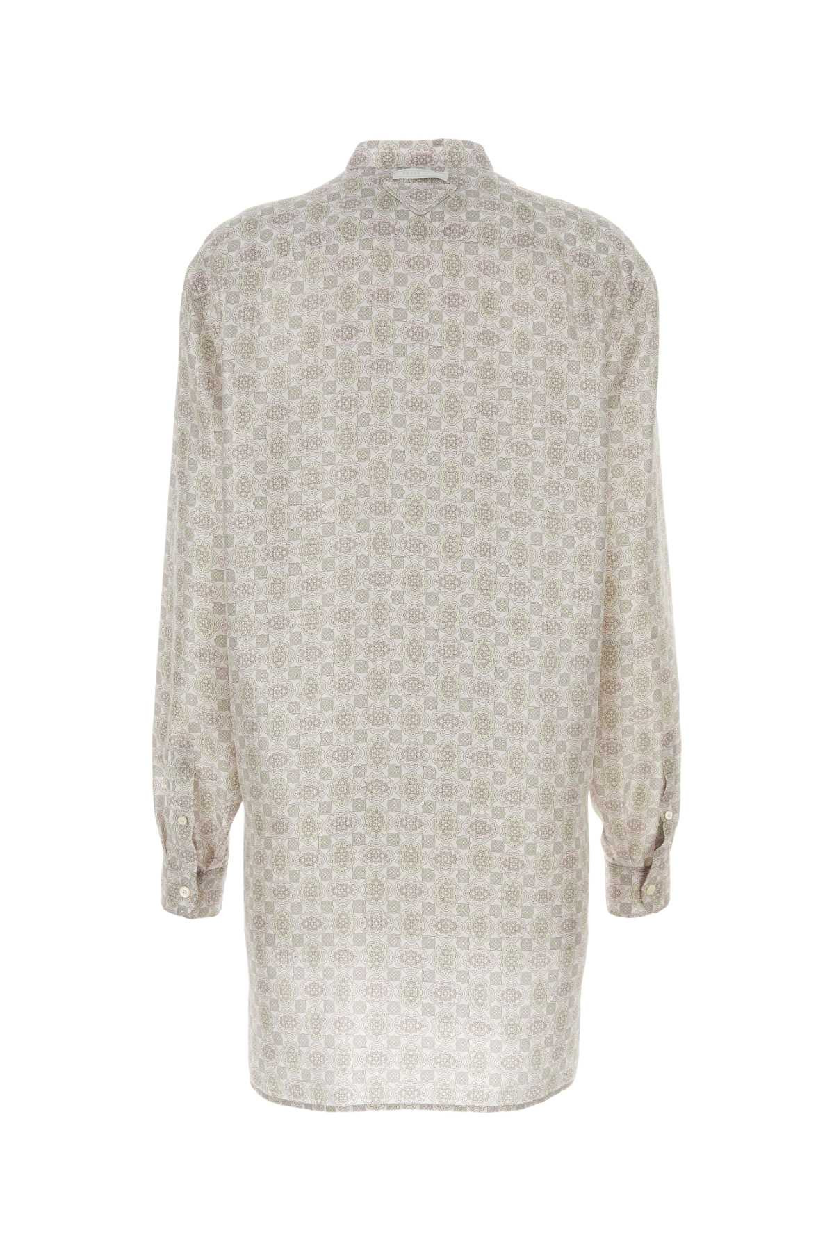 Prada Women Printed Silk Shirt Dress - 2
