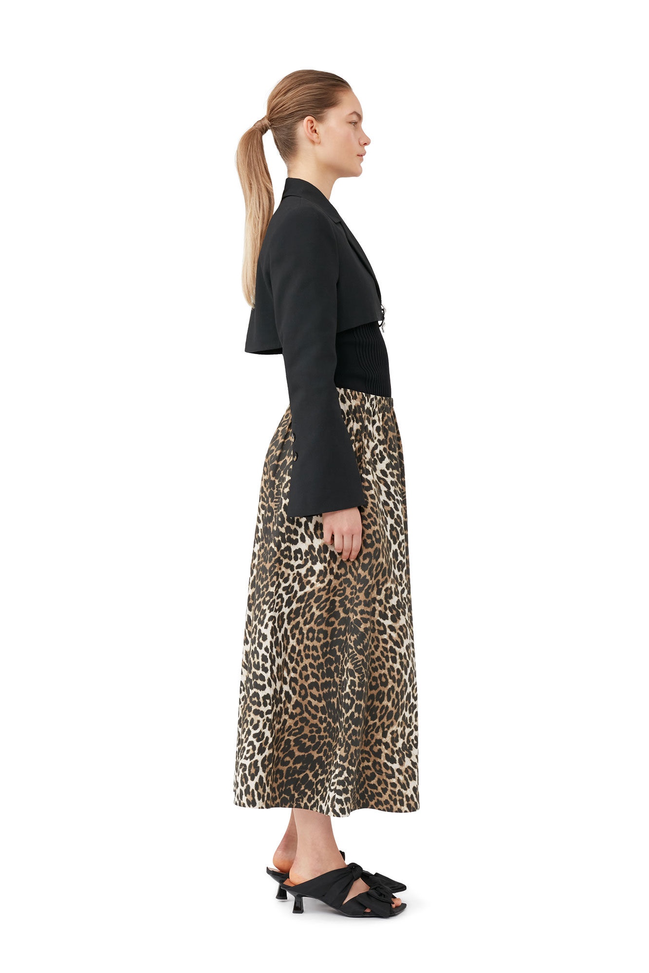 LEOPARD PRINTED ELASTICATED MAXI SKIRT - 3