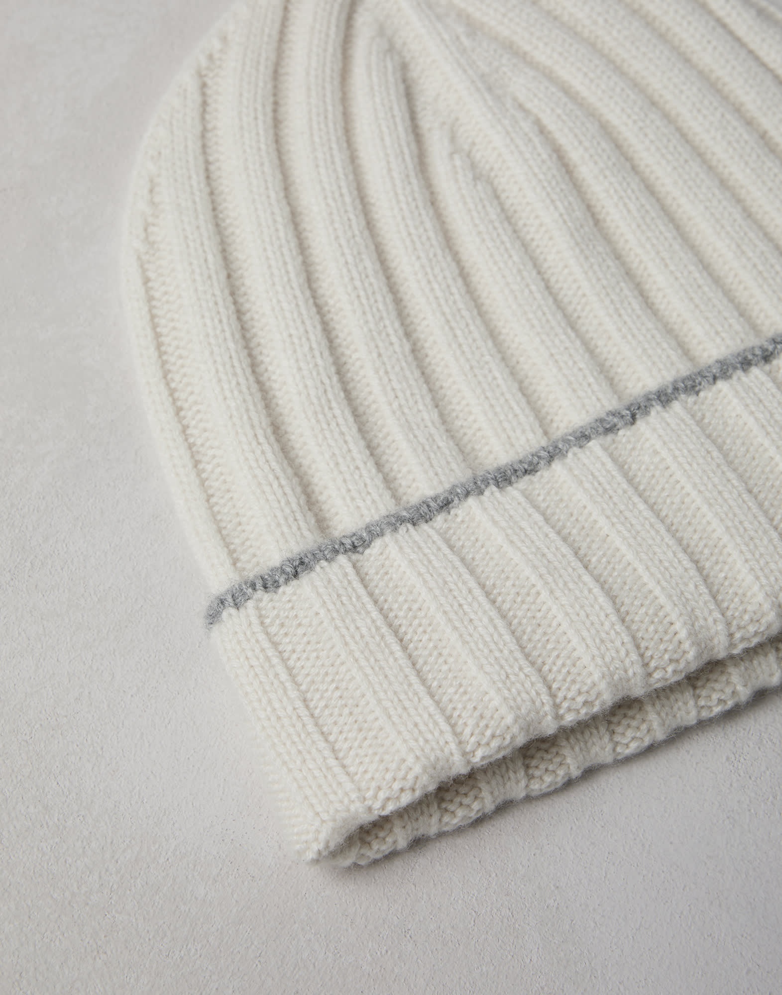 Cashmere rib knit beanie - 2