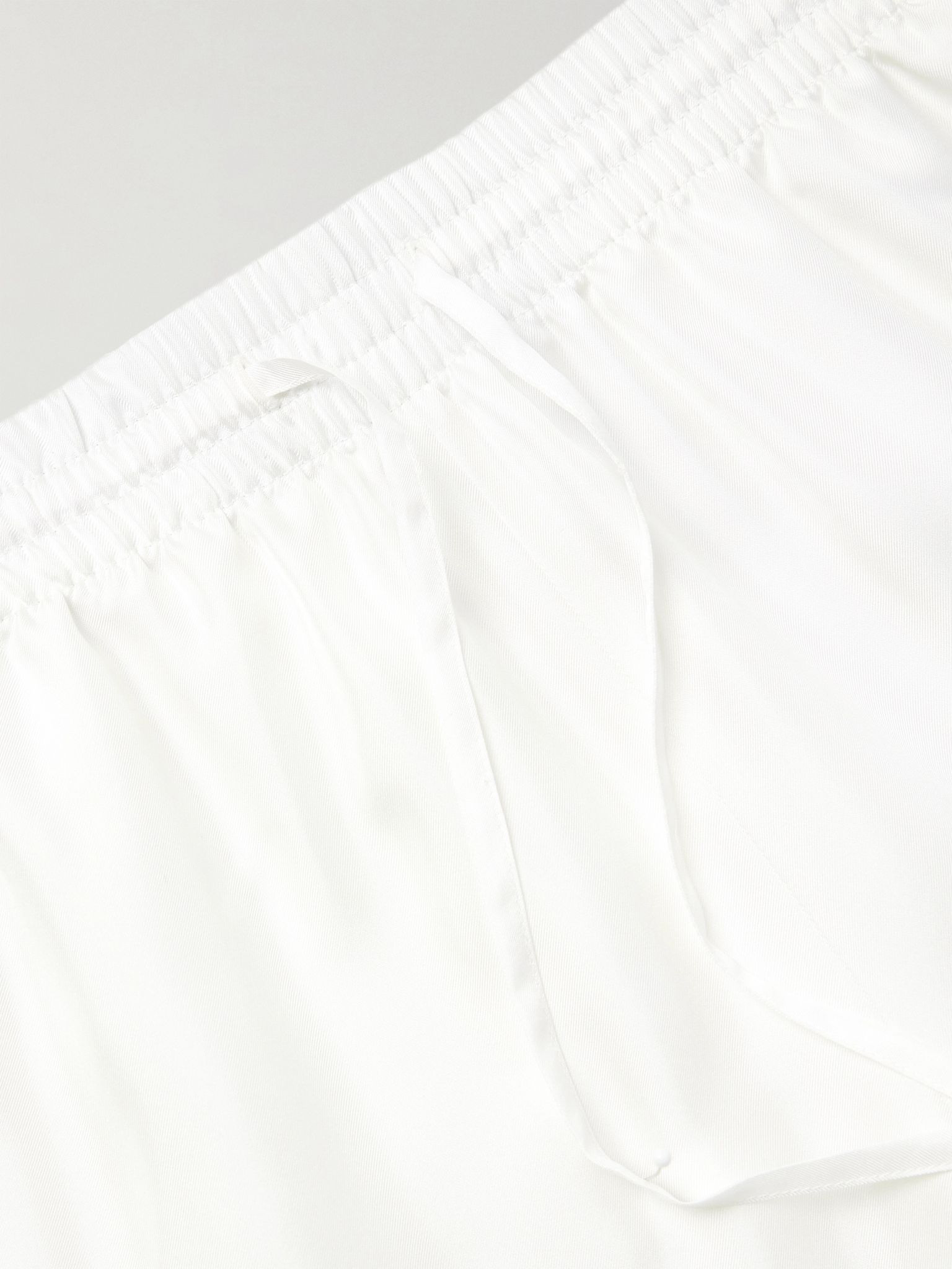 Montagne Ondulee Straight-Leg Printed Silk-Twill Shorts White - 5
