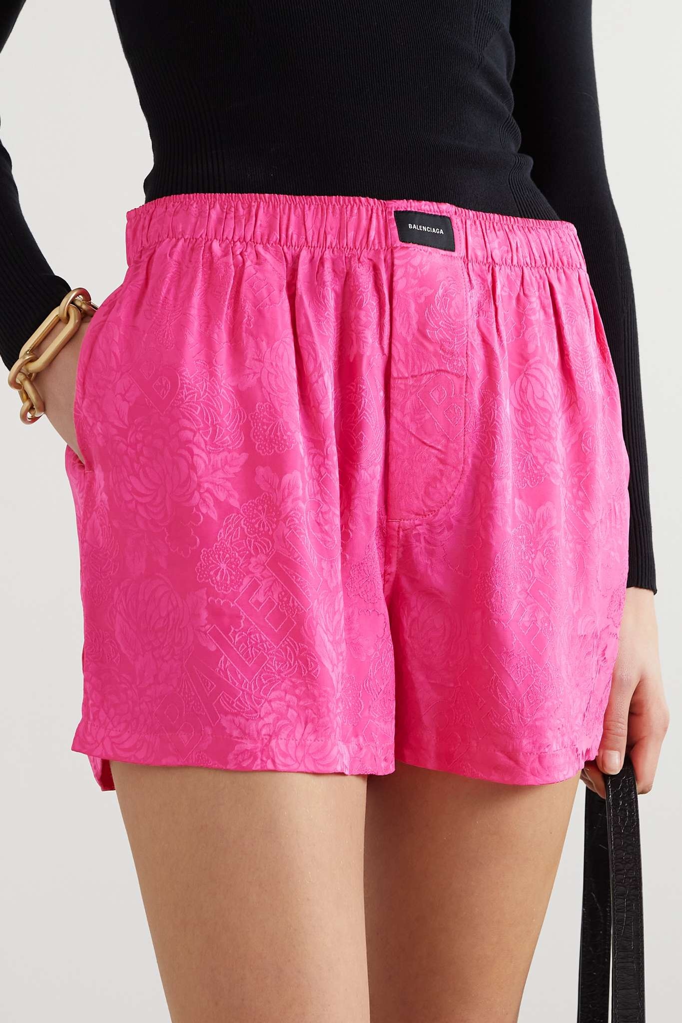 Satin-jacquard shorts - 3