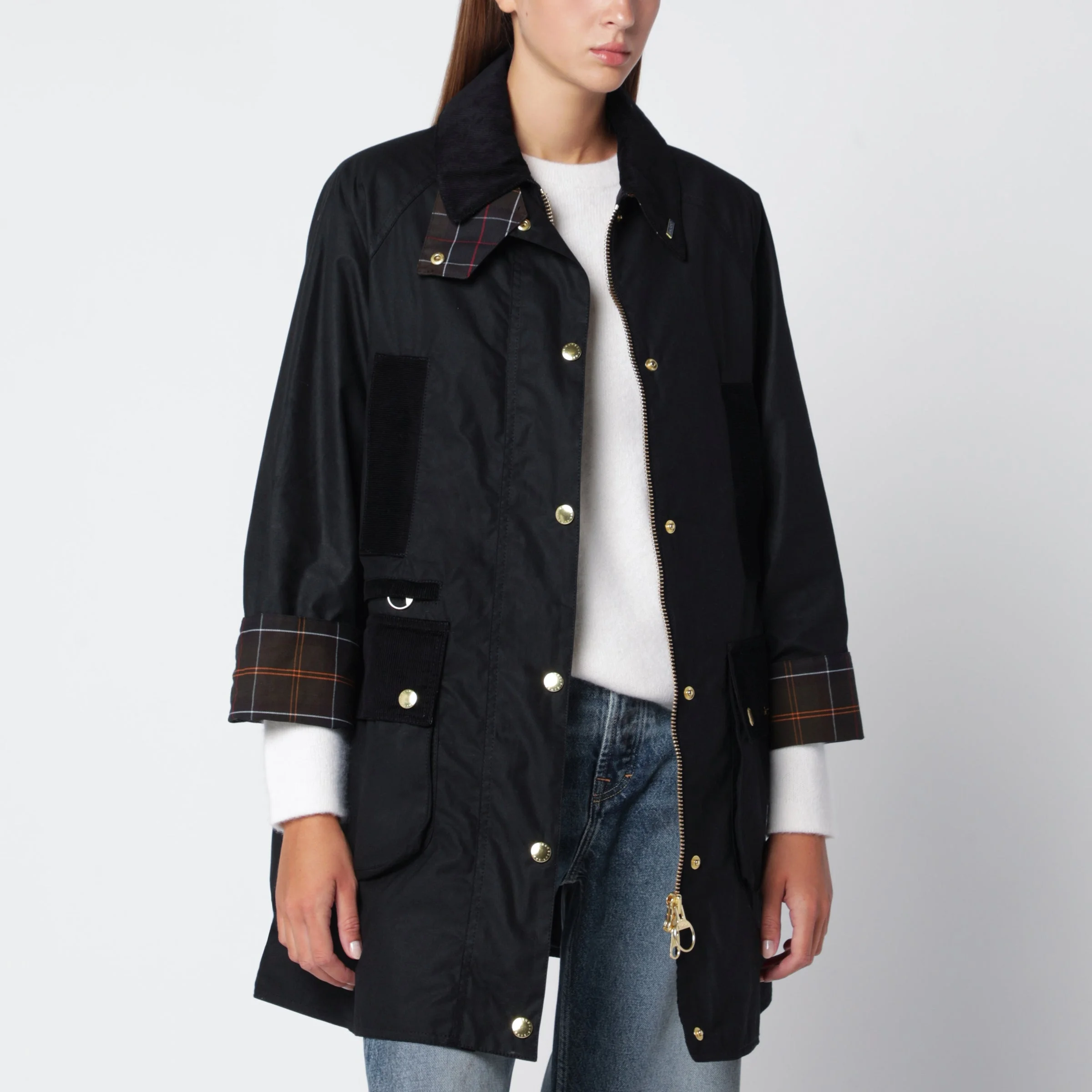 Waxed cotton jacket, Black - 1