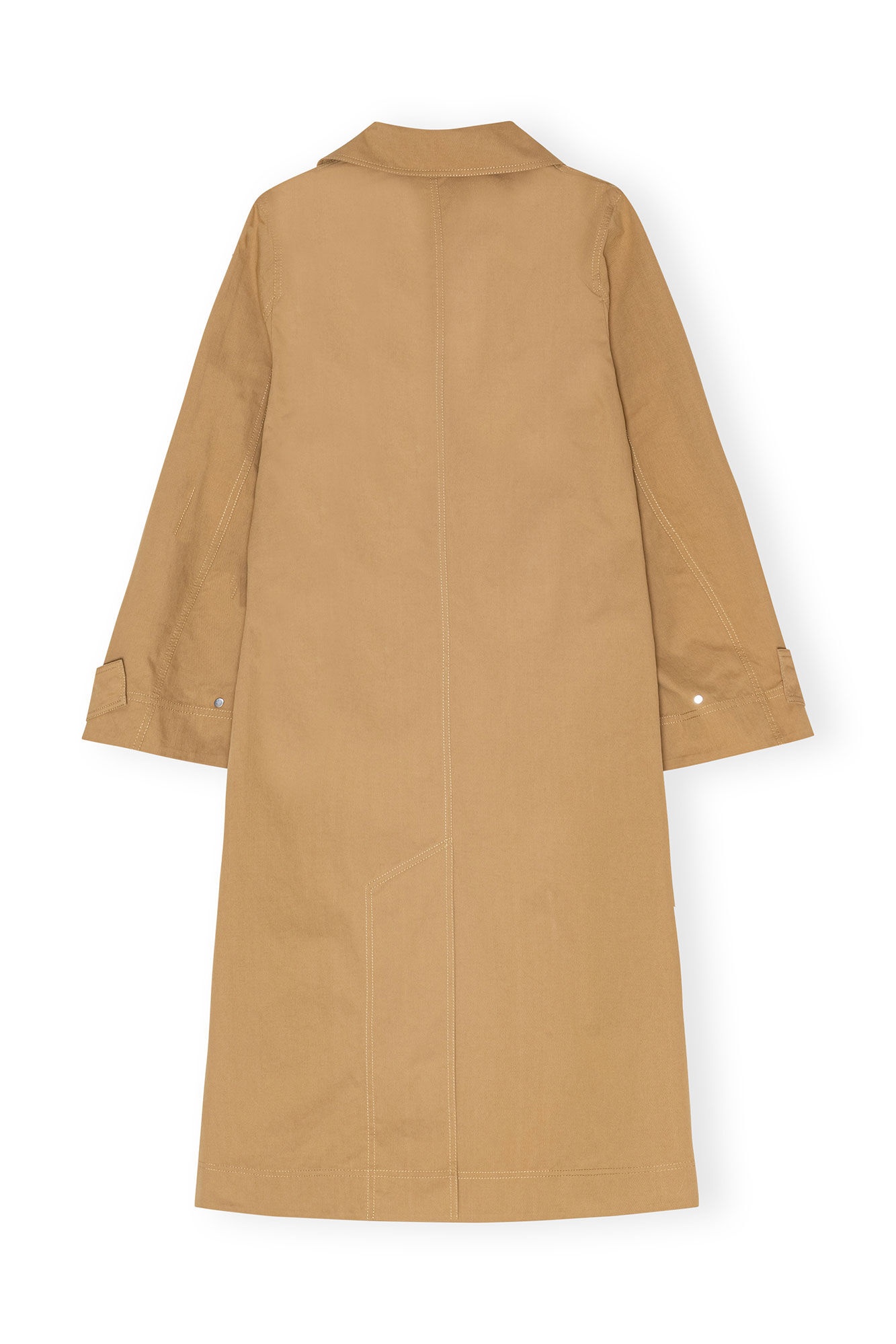 BEIGE COTTON TWILL BUCKLE COAT - 10