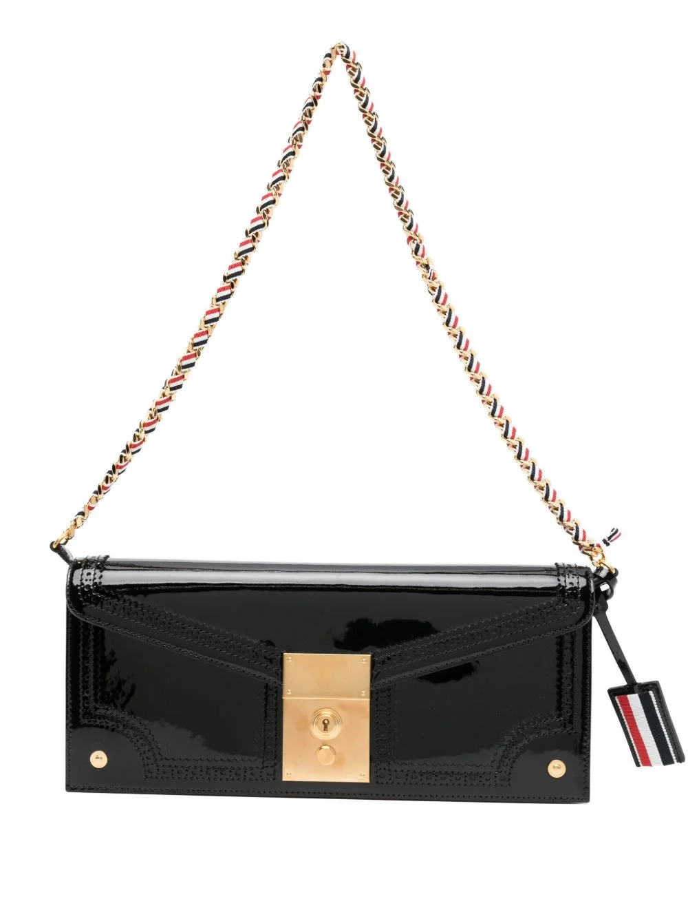 clip-lock fastening shoulder bag - 1