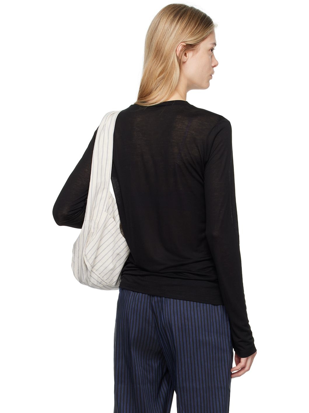 Black Bamboo Lyocell Long Sleeve T-Shirt - 3