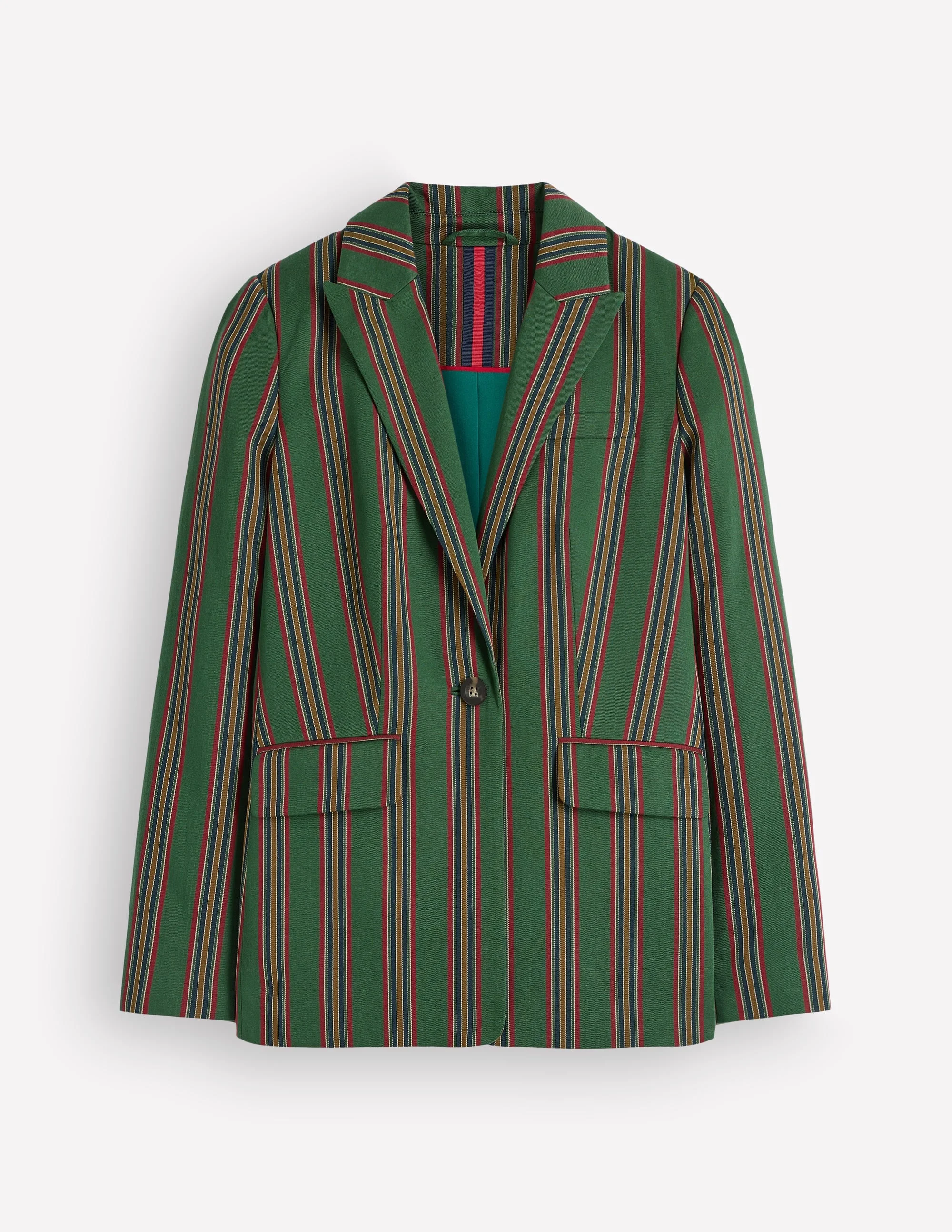 Woodbridge Tailored Blazer-Green, Collegic Stripe - 1