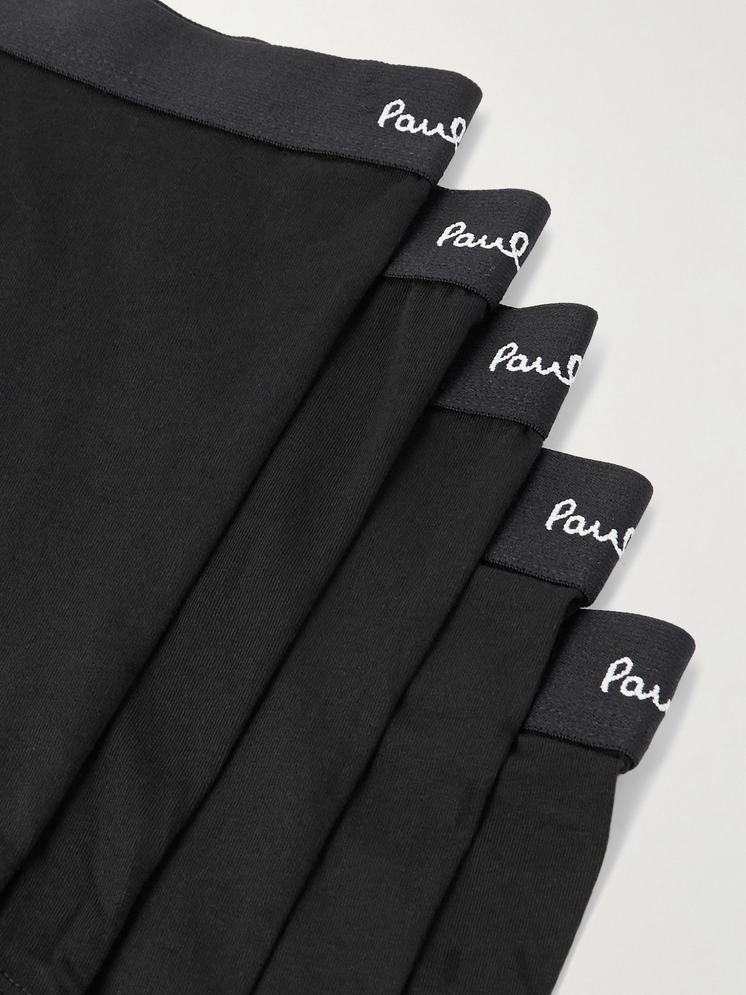 Five-Pack Stretch Organic Cotton-Jersey Boxer Briefs Black - 2