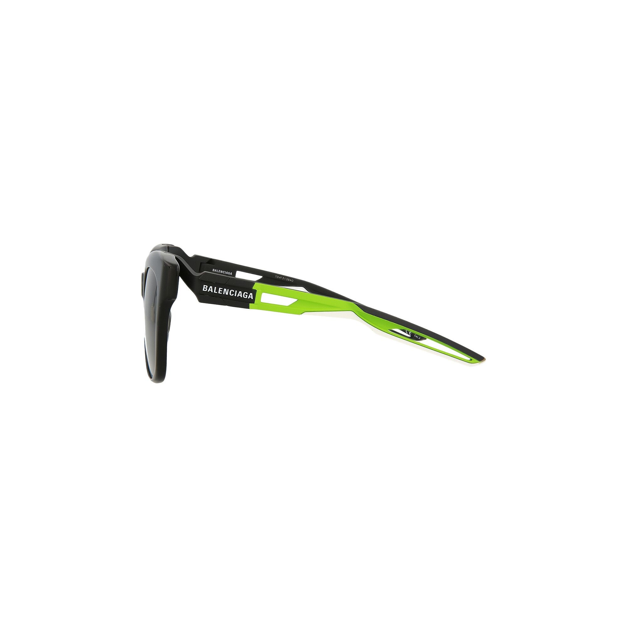 Balenciaga Square Sunglasses 'Black/Green/Grey' - 3