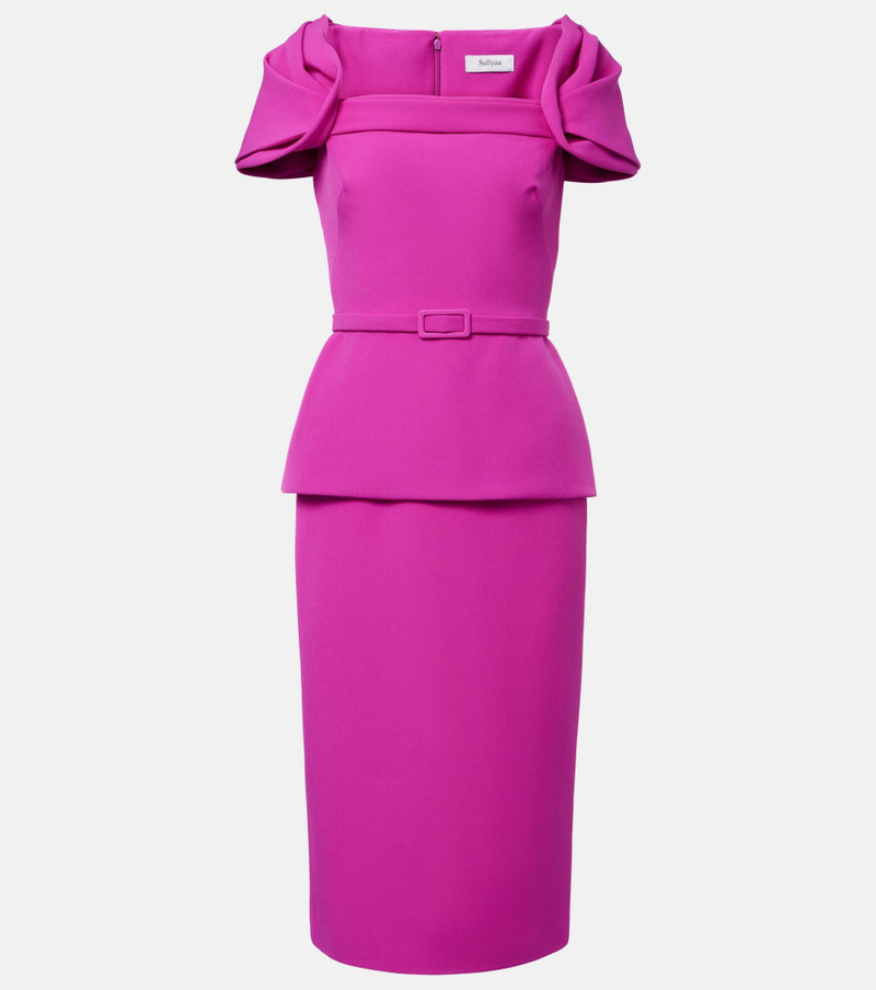 Belted peplum midi dress 1