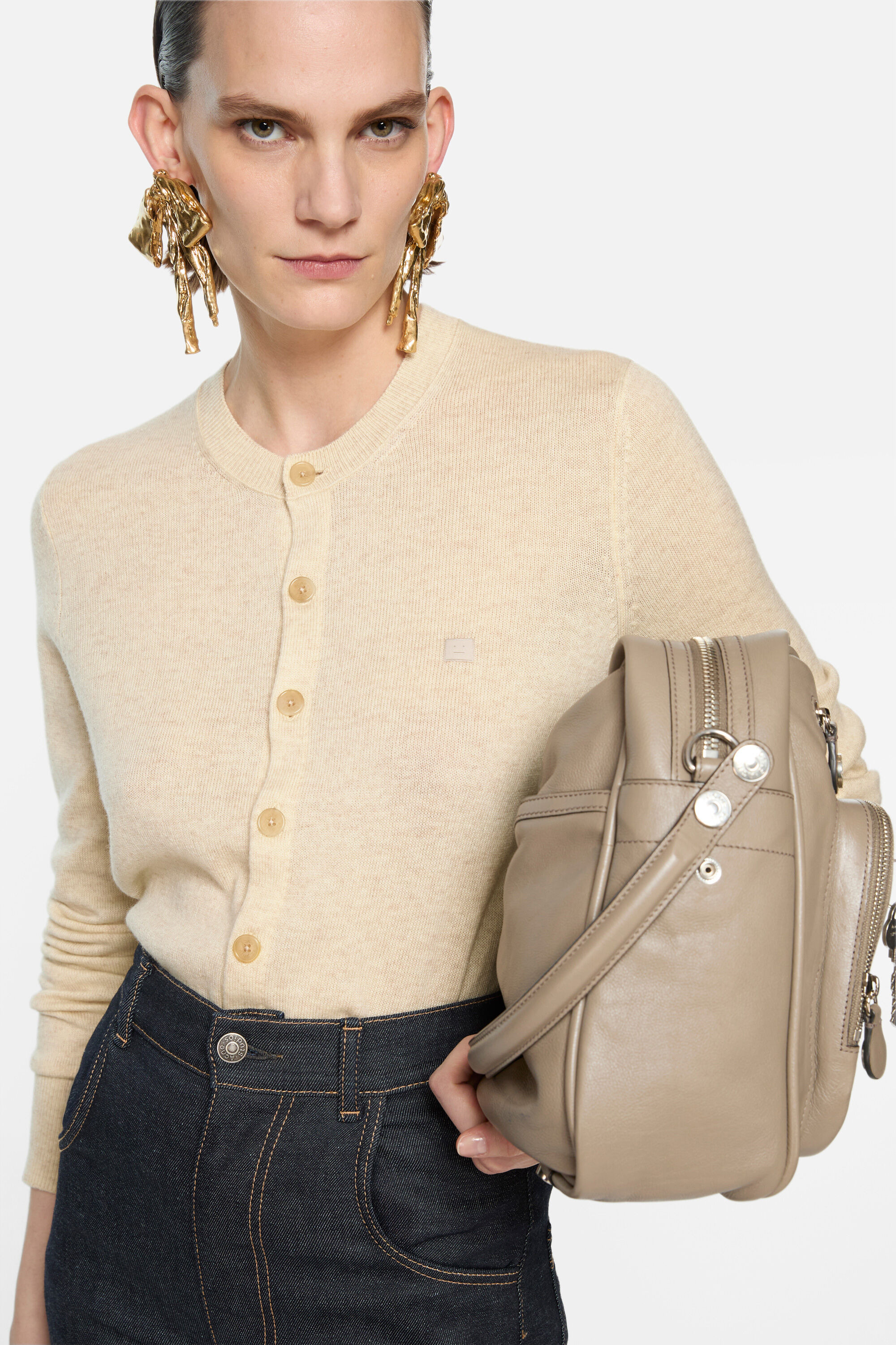 Cadigan yak wool - fitted fit - Oatmeal melange - 4