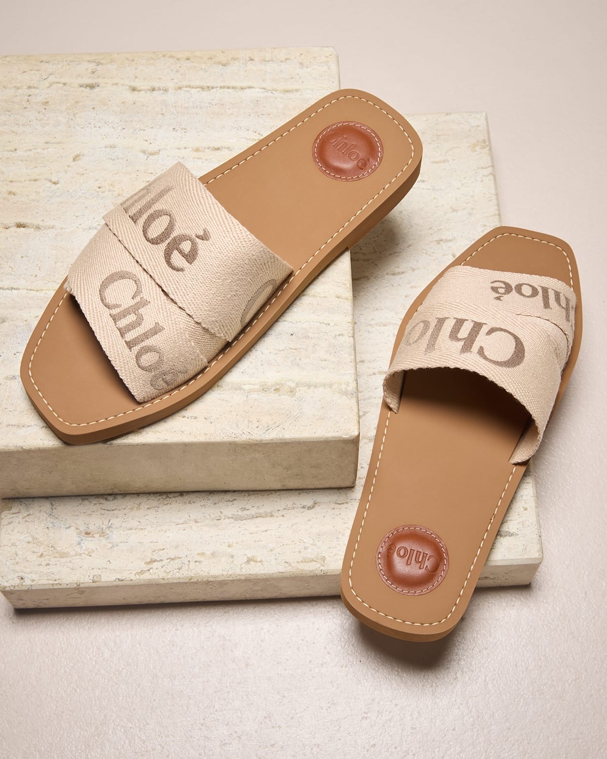 x High Summer Woody Embroidered Logo Flat Sandals - 6