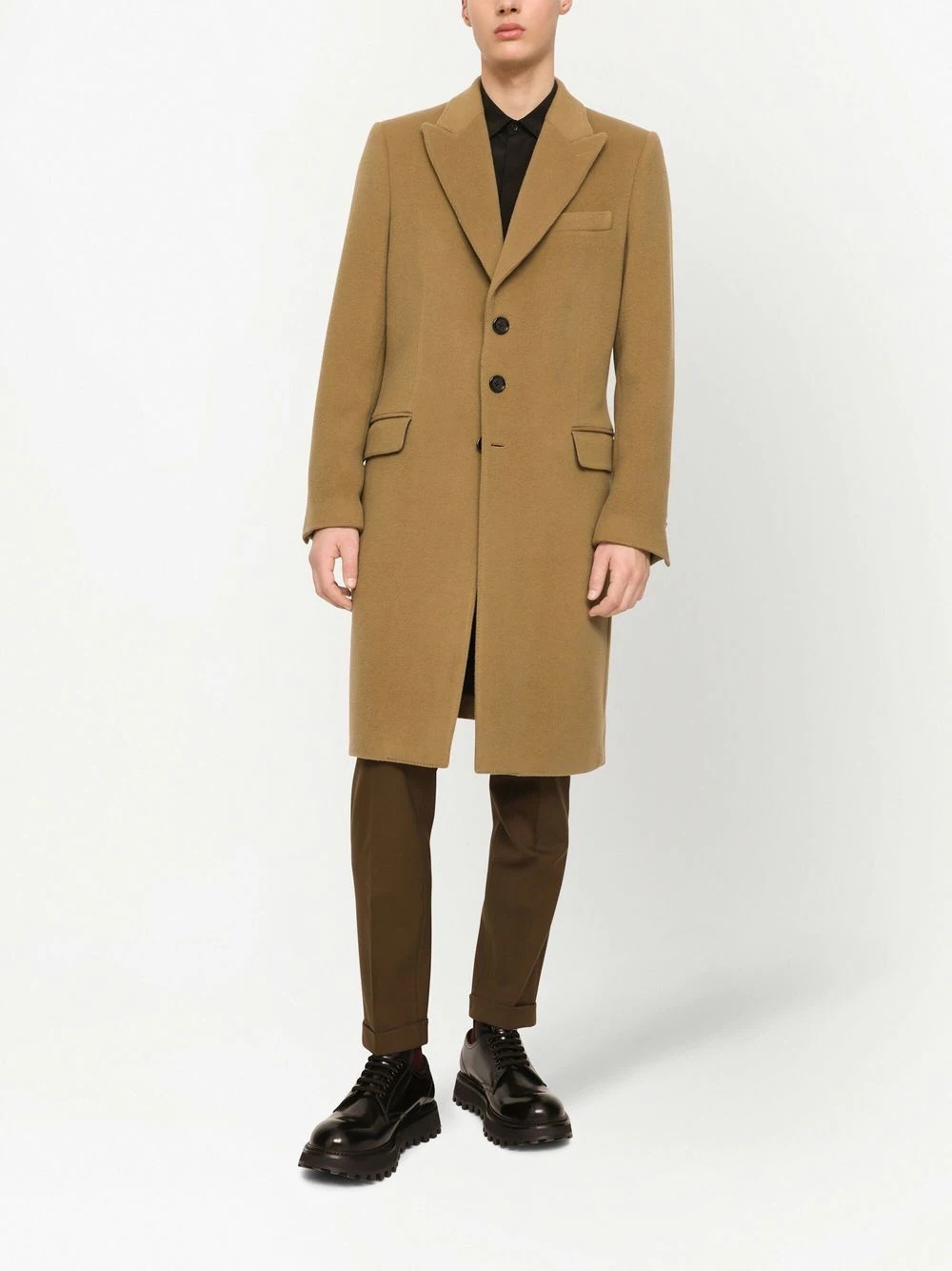 wool-cashmere tailored coat - 3