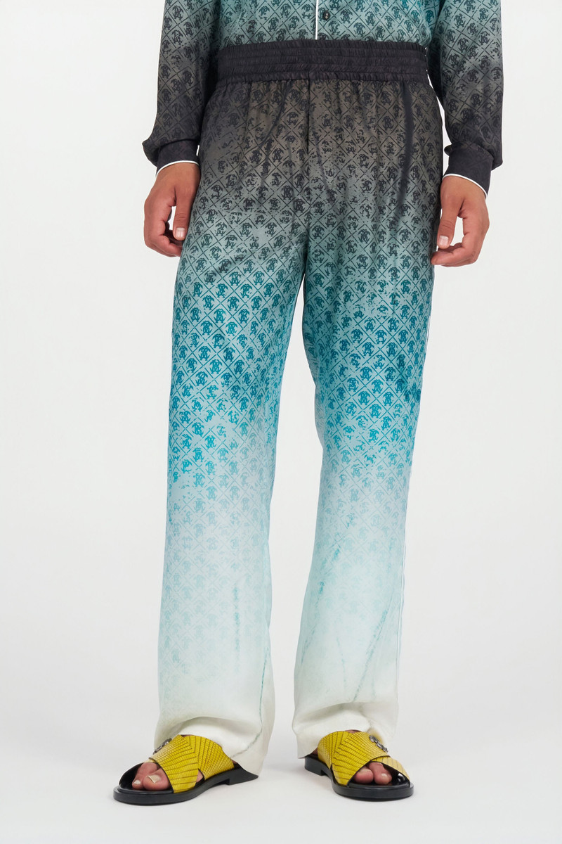 Monogram Print Silk Trousers 3